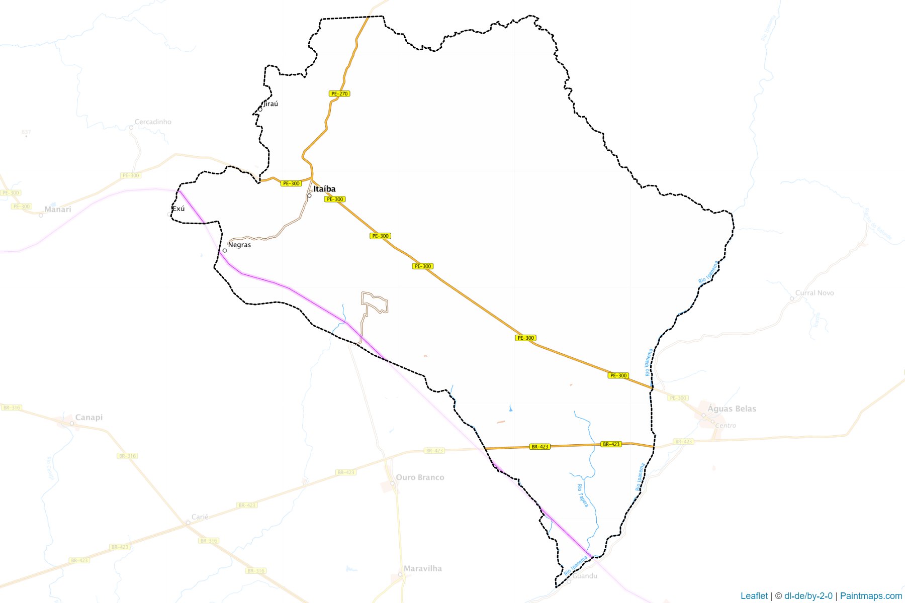 Muestras de recorte de mapas Itaiba (Pernambuco)-1