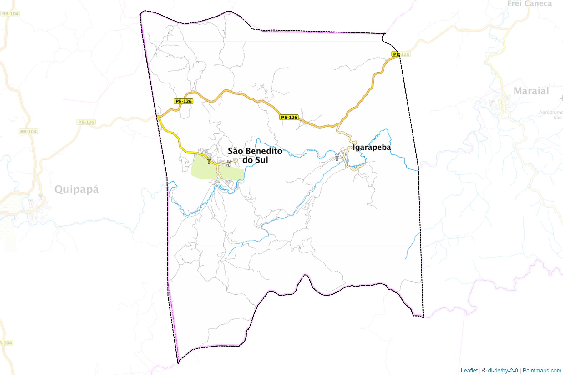 Muestras de recorte de mapas Sao Benedito do Sul (Pernambuco)-1