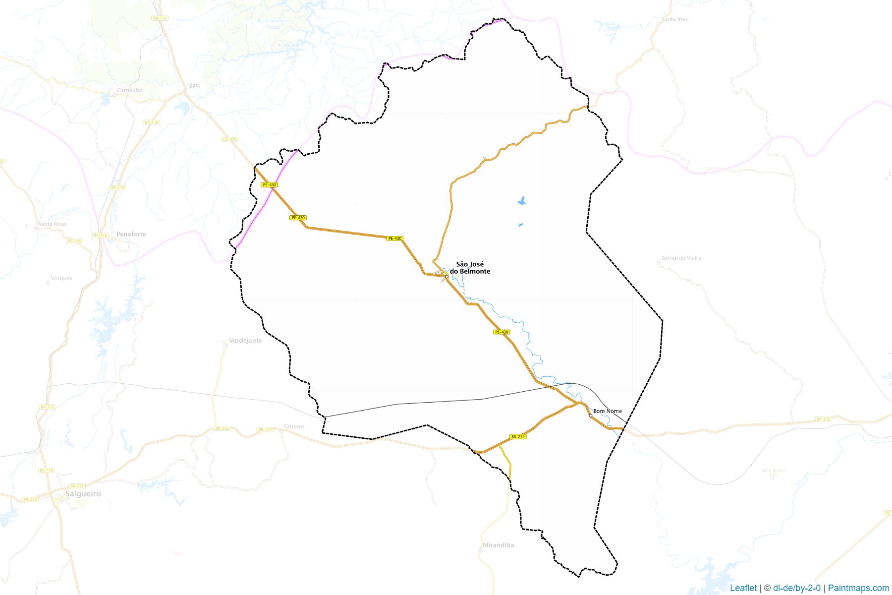 Muestras de recorte de mapas Sao Jose do Belmonte (Pernambuco)-1