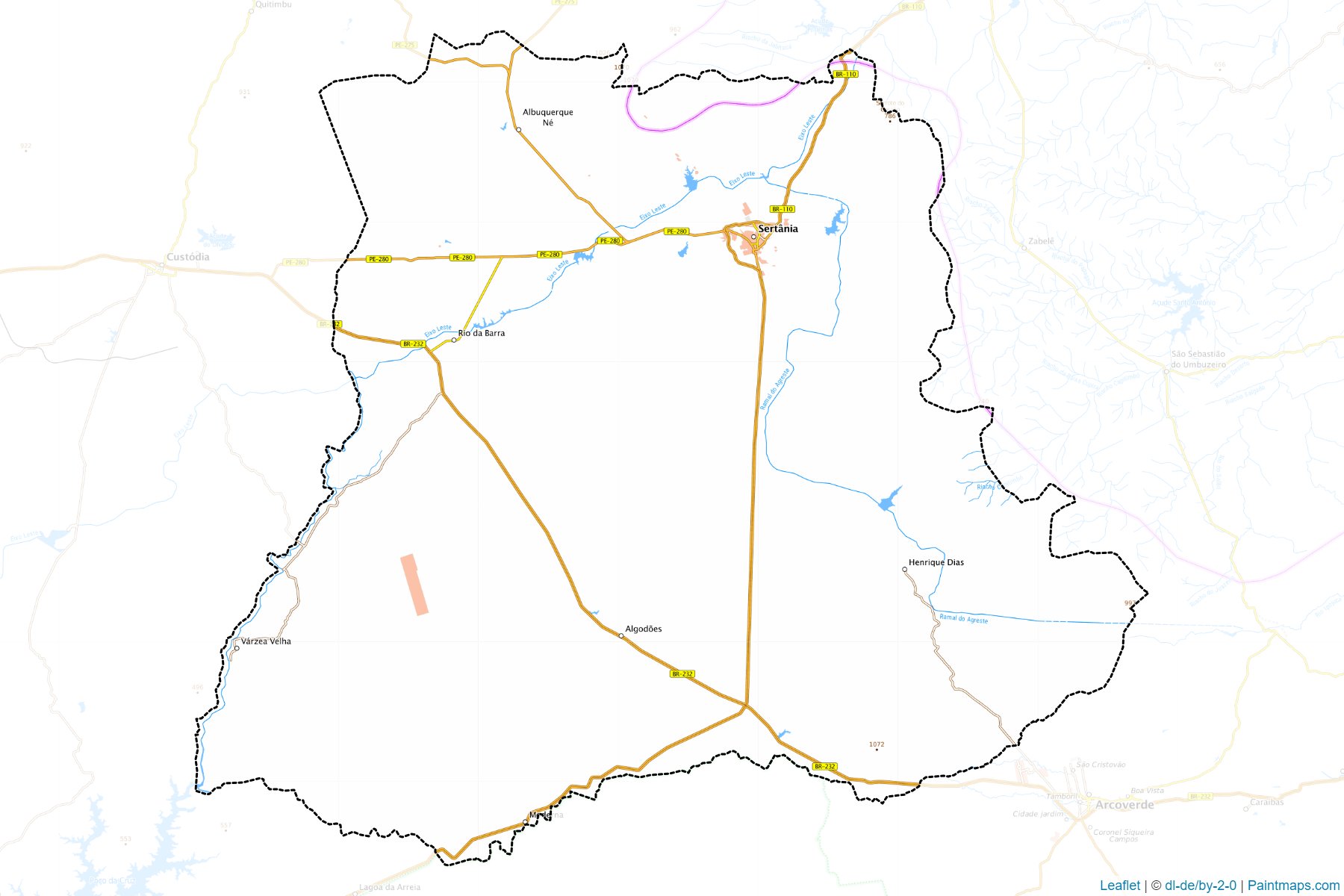 Muestras de recorte de mapas Sertania (Pernambuco)-1