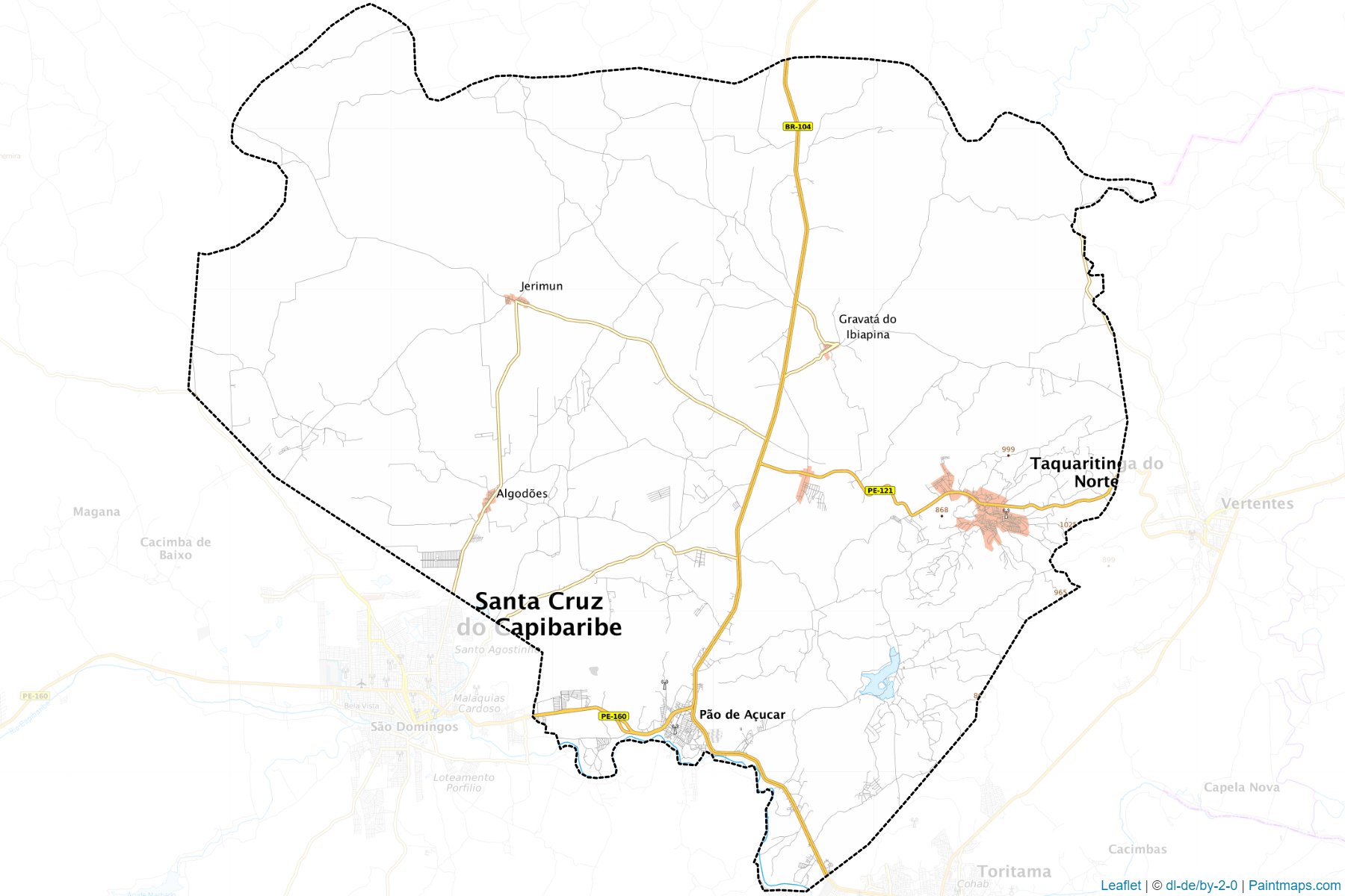 Muestras de recorte de mapas Taquaritinga do Norte (Pernambuco)-1