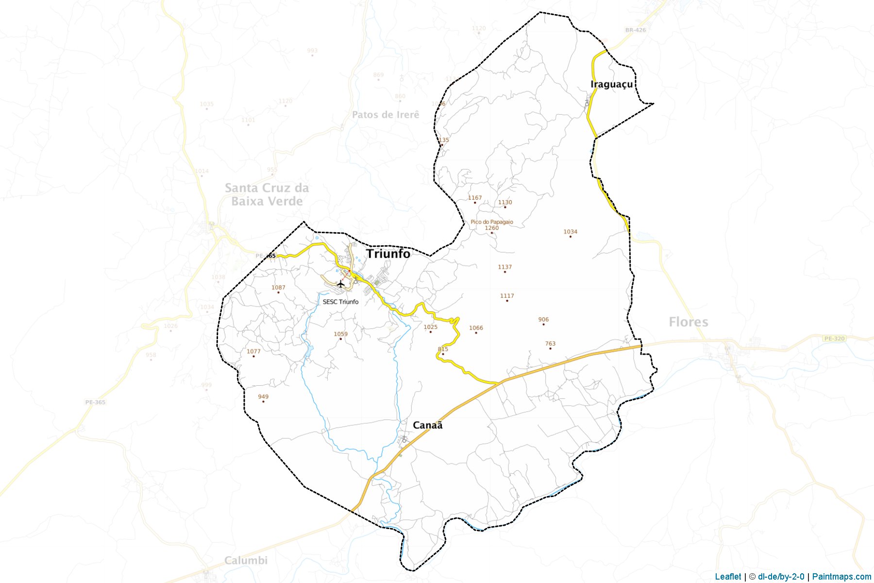 Muestras de recorte de mapas Triunfo (Pernambuco)-1