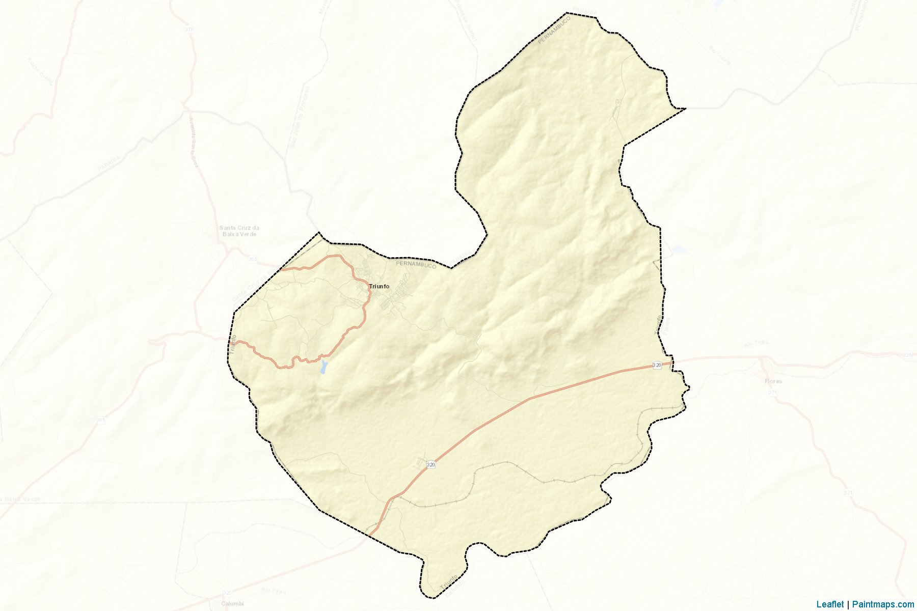 Muestras de recorte de mapas Triunfo (Pernambuco)-2