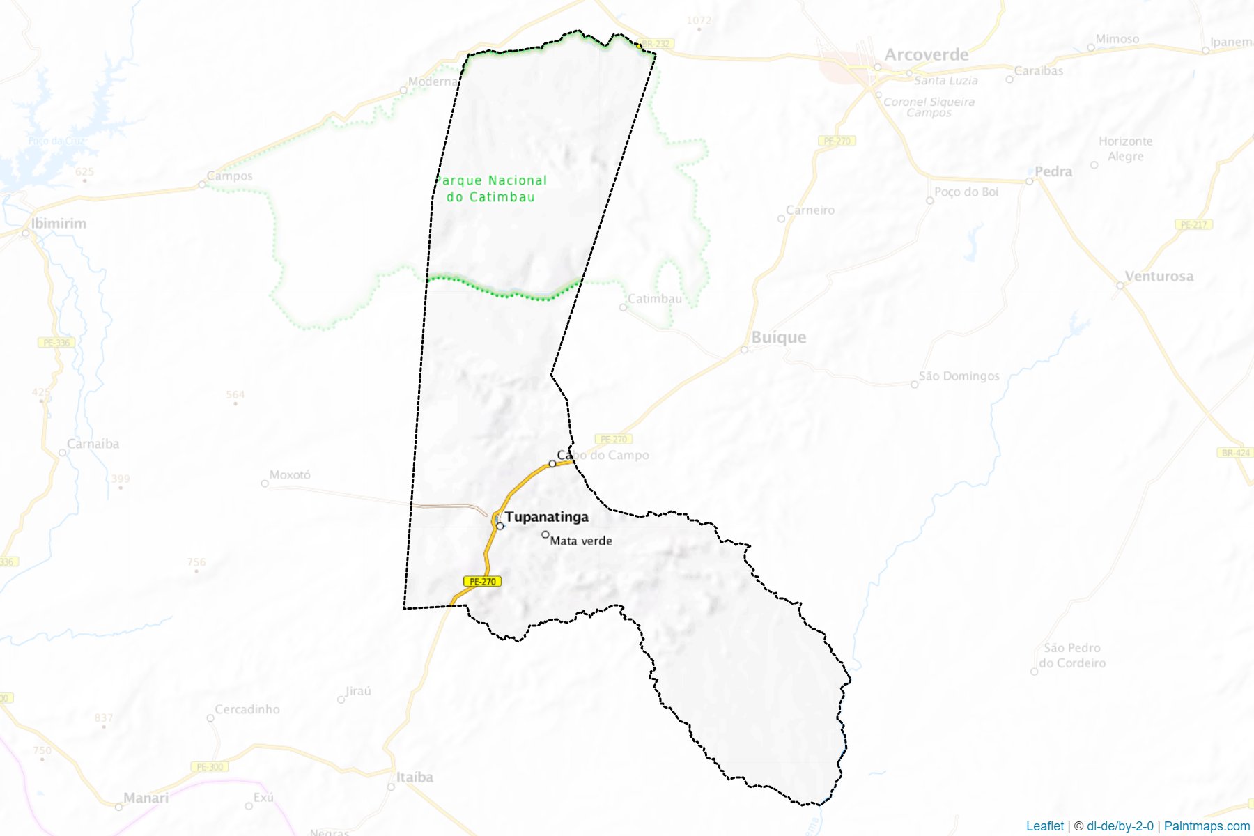 Tupanatinga (Pernambuco) Map Cropping Samples-1