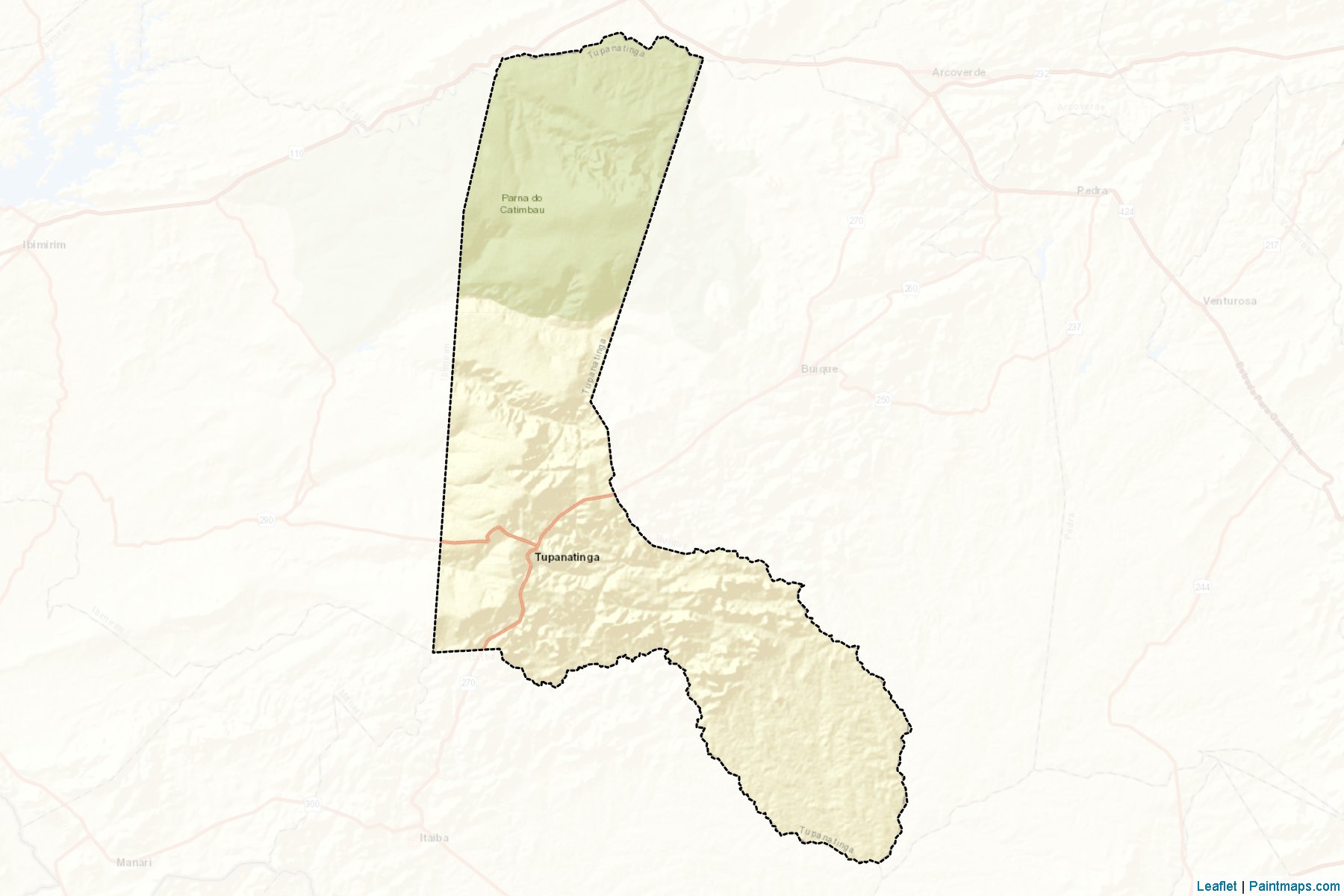 Tupanatinga (Pernambuco) Map Cropping Samples-2