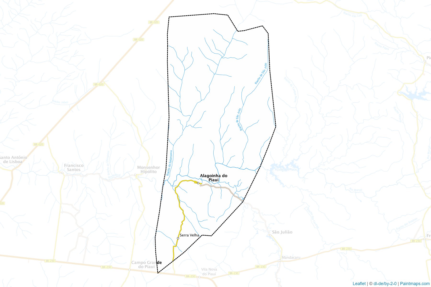 Muestras de recorte de mapas Alagoinha do Piaui (Piaui)-1