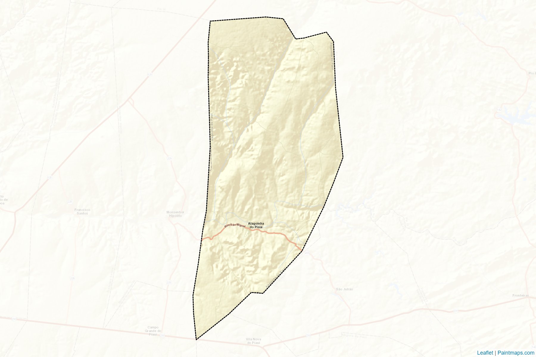 Muestras de recorte de mapas Alagoinha do Piaui (Piaui)-2