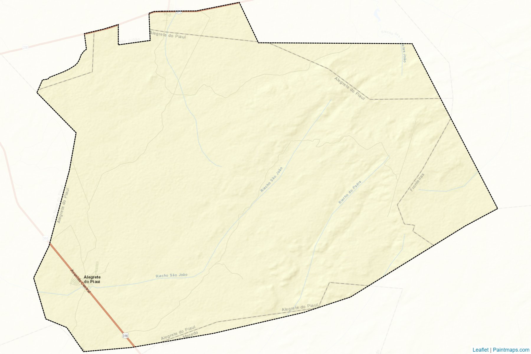 Muestras de recorte de mapas Alegrete do Piaui (Piaui)-2