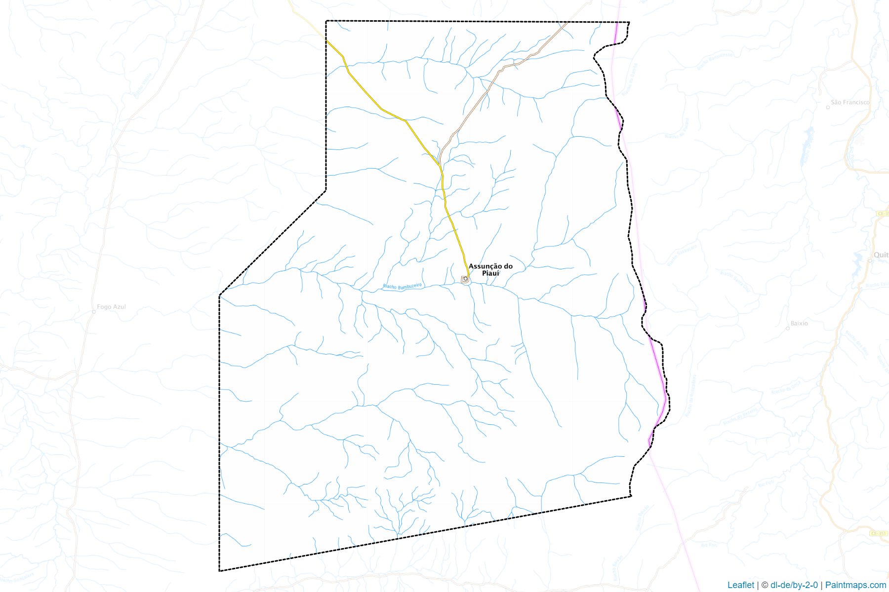 Muestras de recorte de mapas Assuncao do Piaui (Piaui)-1