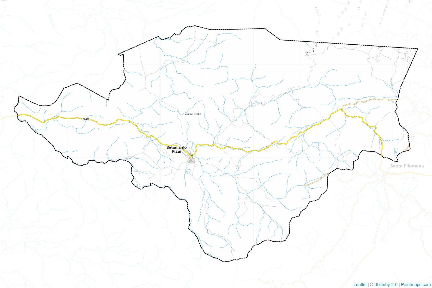 Muestras de recorte de mapas Betania do Piaui (Piaui)-1