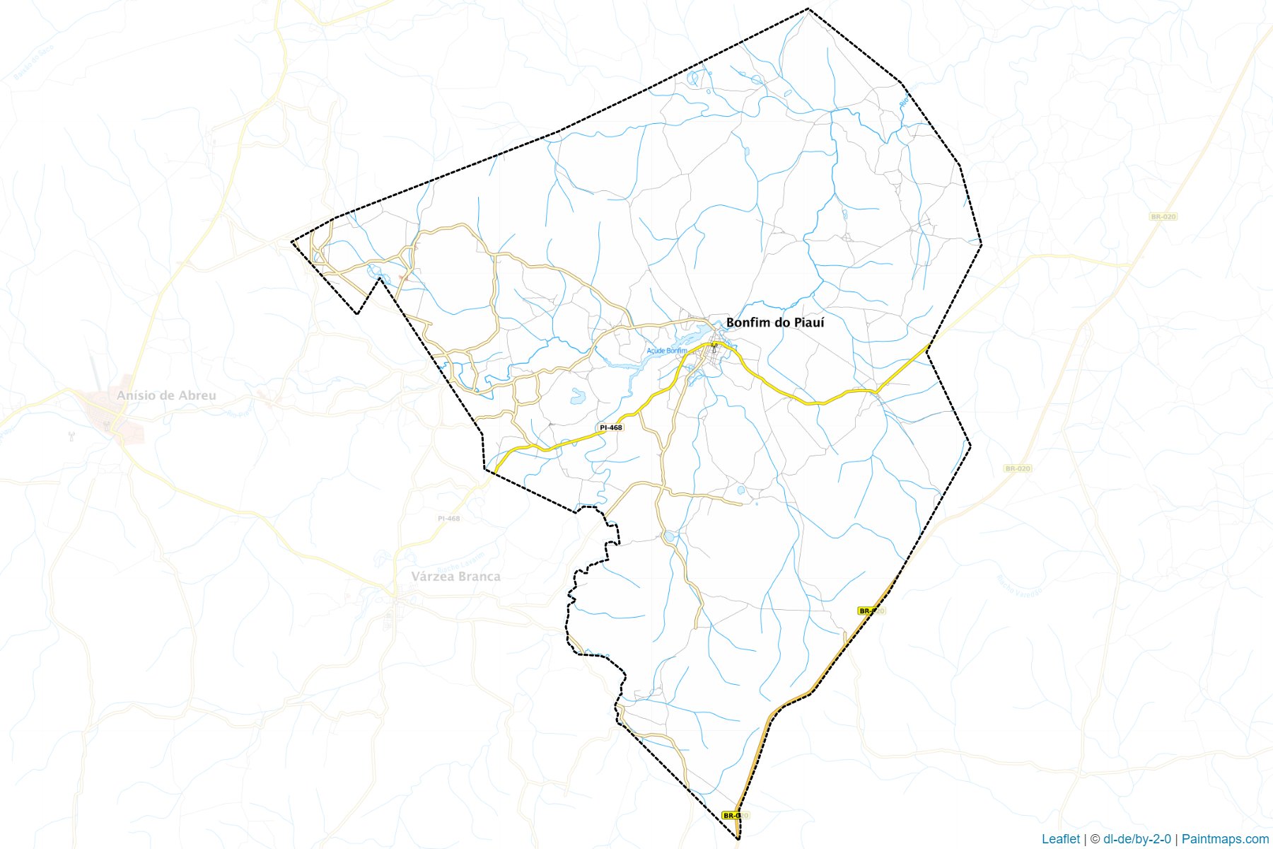 Muestras de recorte de mapas Bonfim do Piaui (Piaui)-1