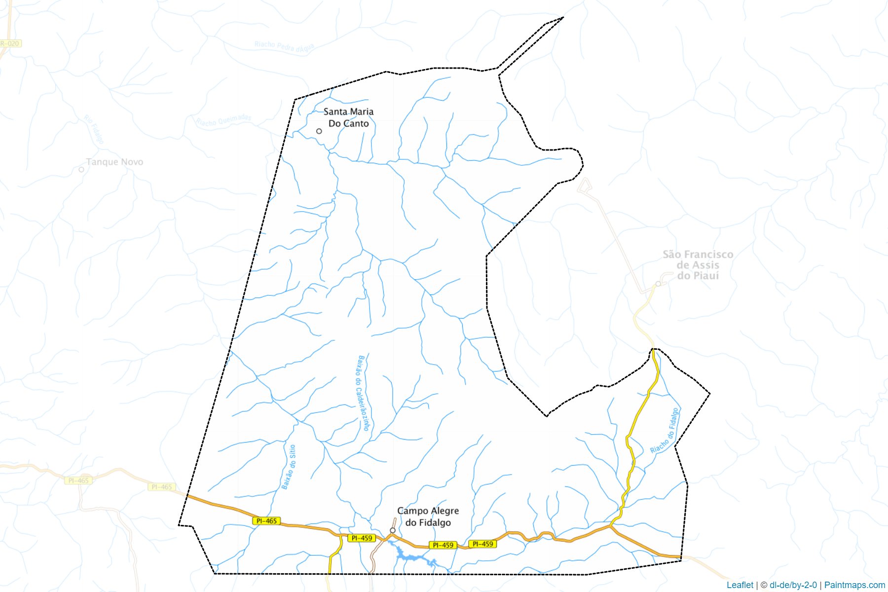 Muestras de recorte de mapas Campo Alegre do Fidalgo (Piaui)-1