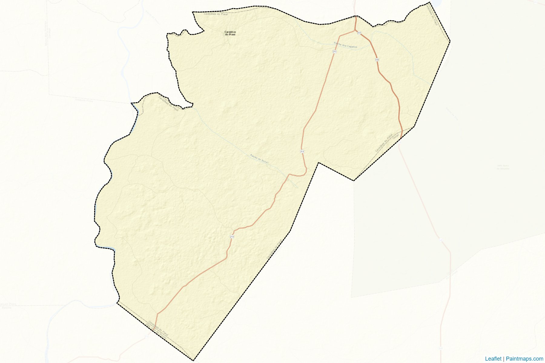 Muestras de recorte de mapas Caraubas do Piaui (Piaui)-2