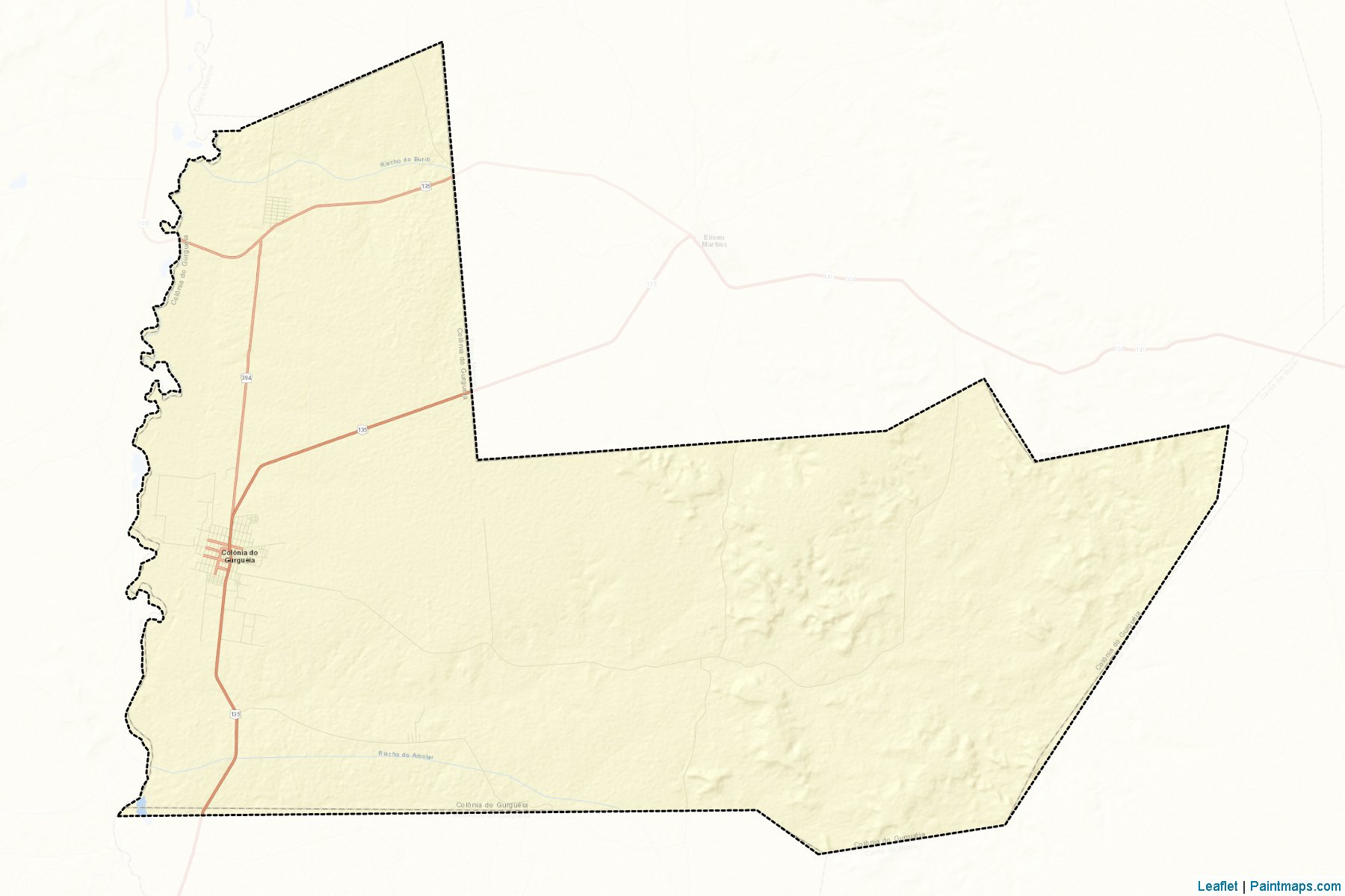 Colonia do Gurgueia (Piaui) Map Cropping Samples-2