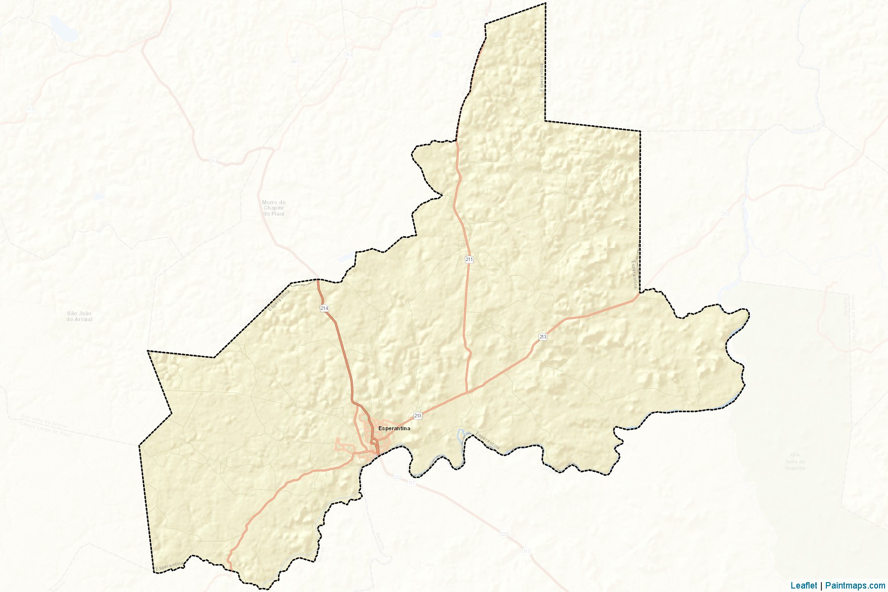 Muestras de recorte de mapas Esperantina (Piaui)-2