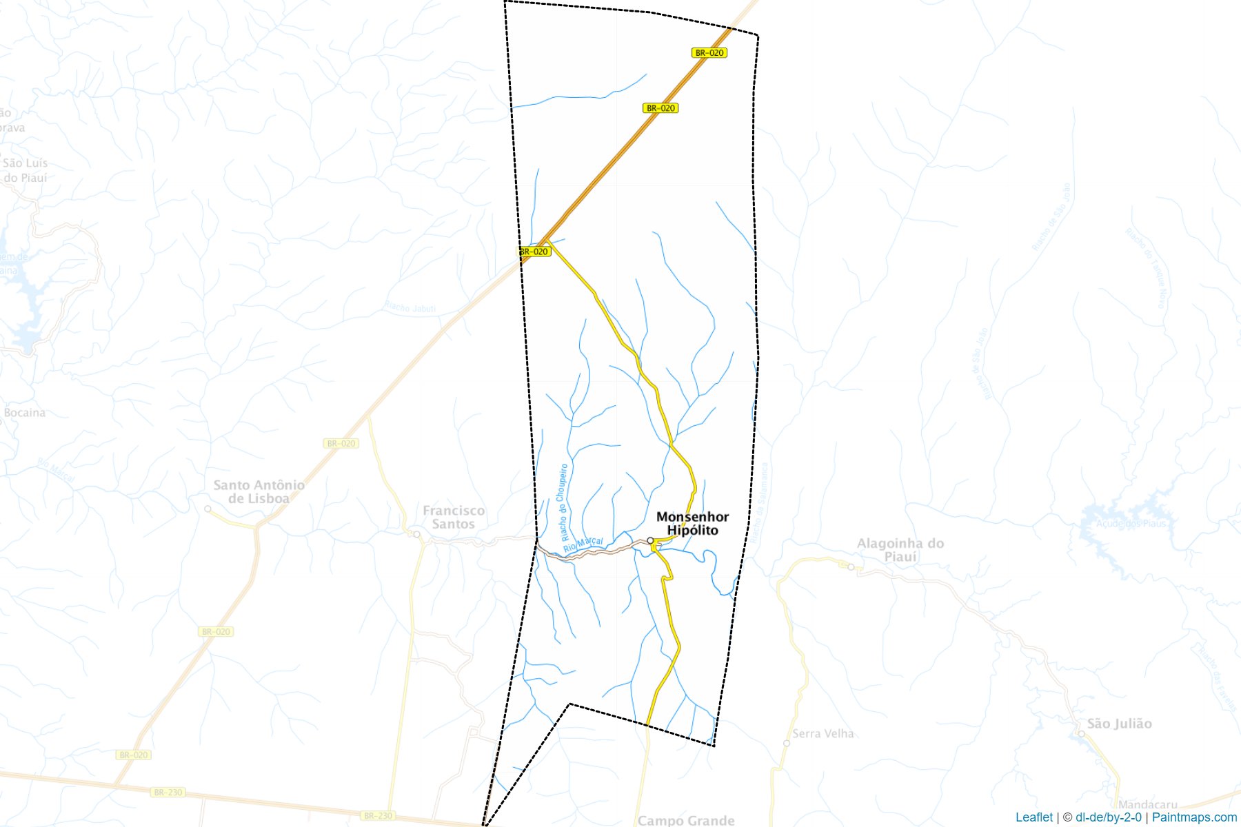 Muestras de recorte de mapas Monsenhor Hipolito (Piaui)-1