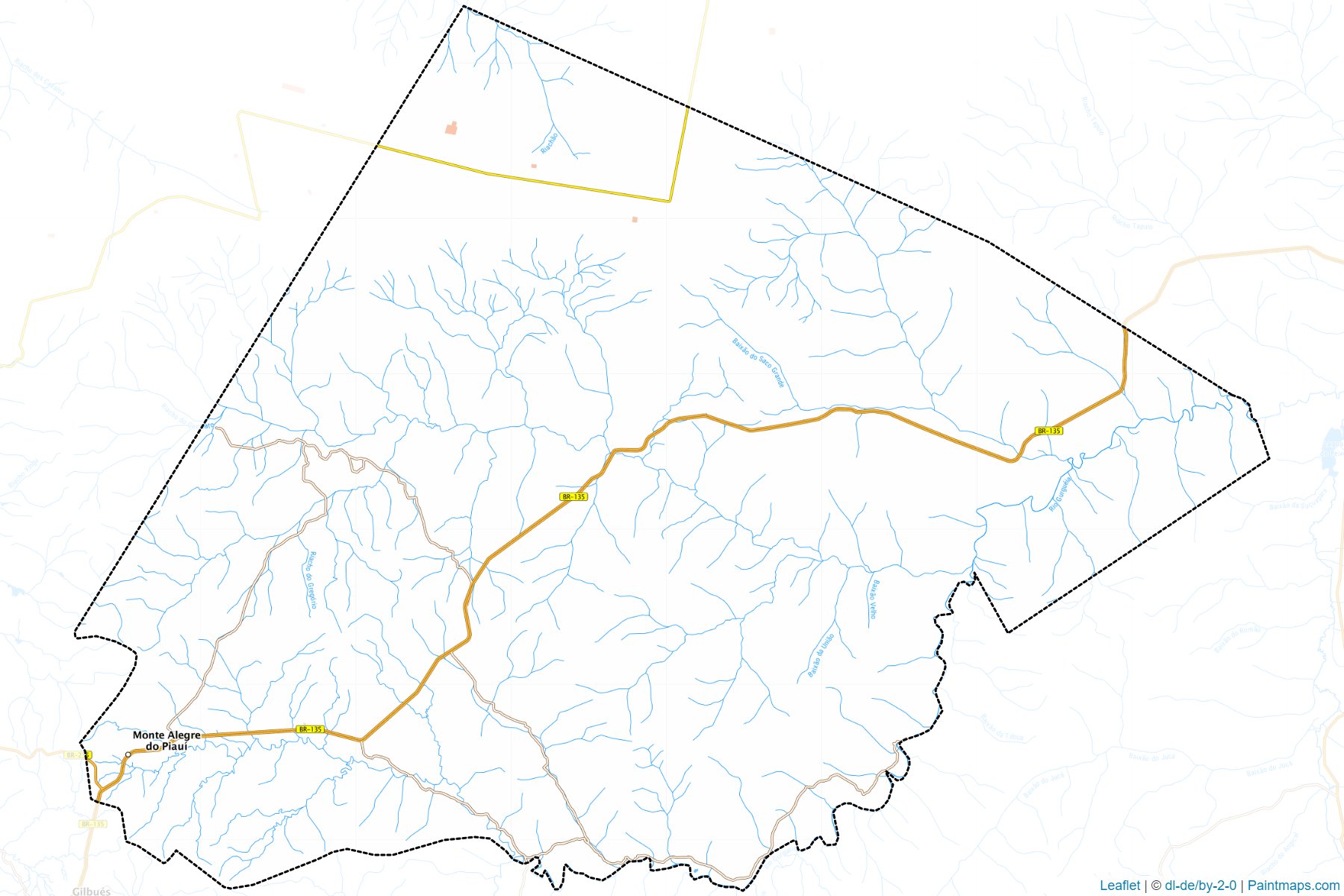 Muestras de recorte de mapas Monte Alegre do Piaui (Piaui)-1