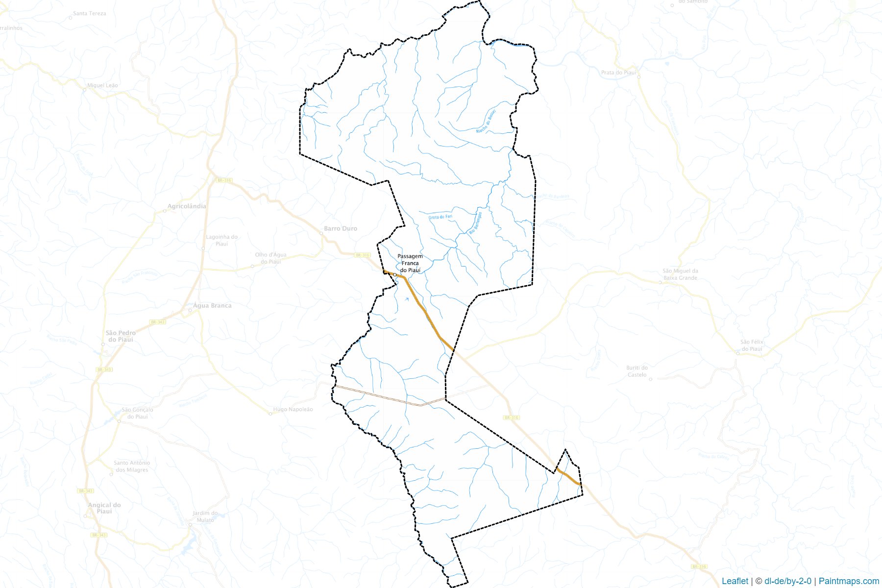 Muestras de recorte de mapas Passagem Franca do Piaui (Piaui)-1