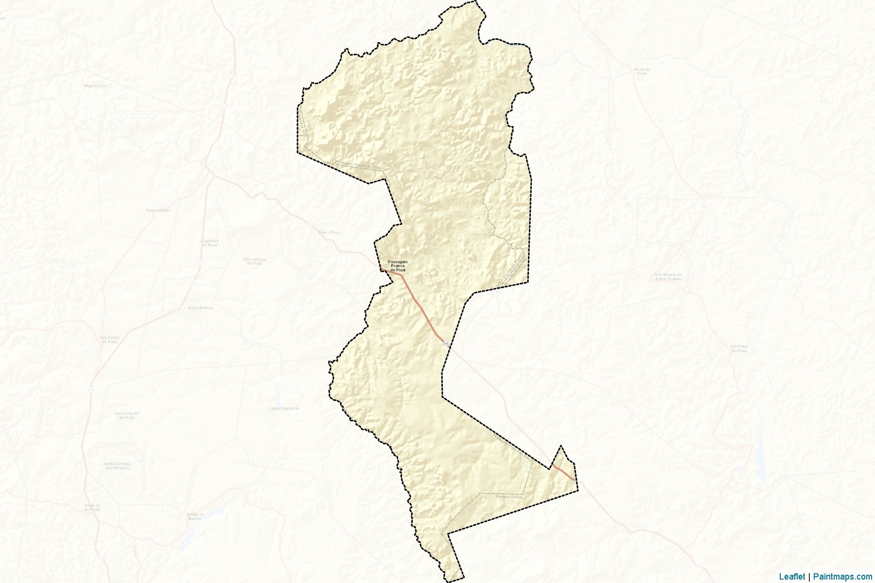 Muestras de recorte de mapas Passagem Franca do Piaui (Piaui)-2