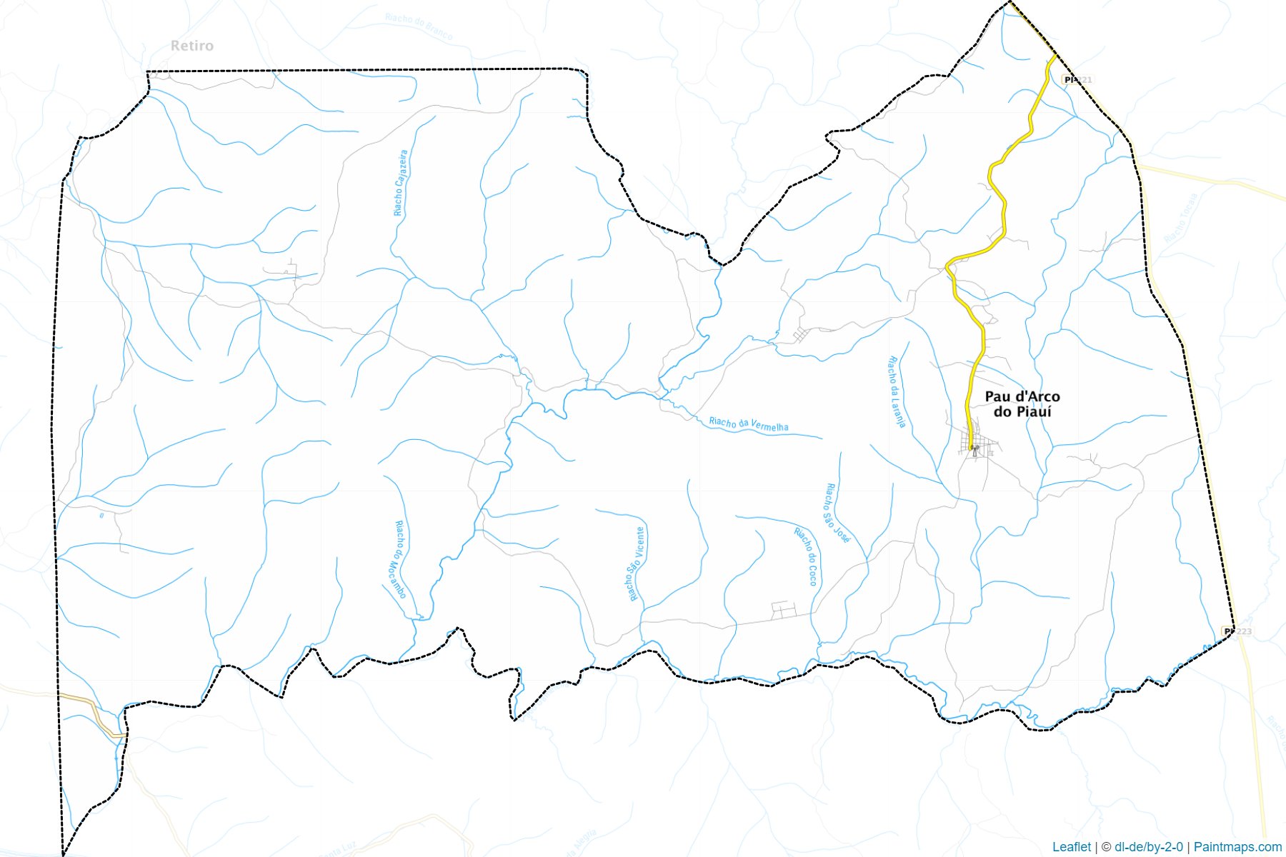 Muestras de recorte de mapas Pau D'Arco do Piaui (Piaui)-1