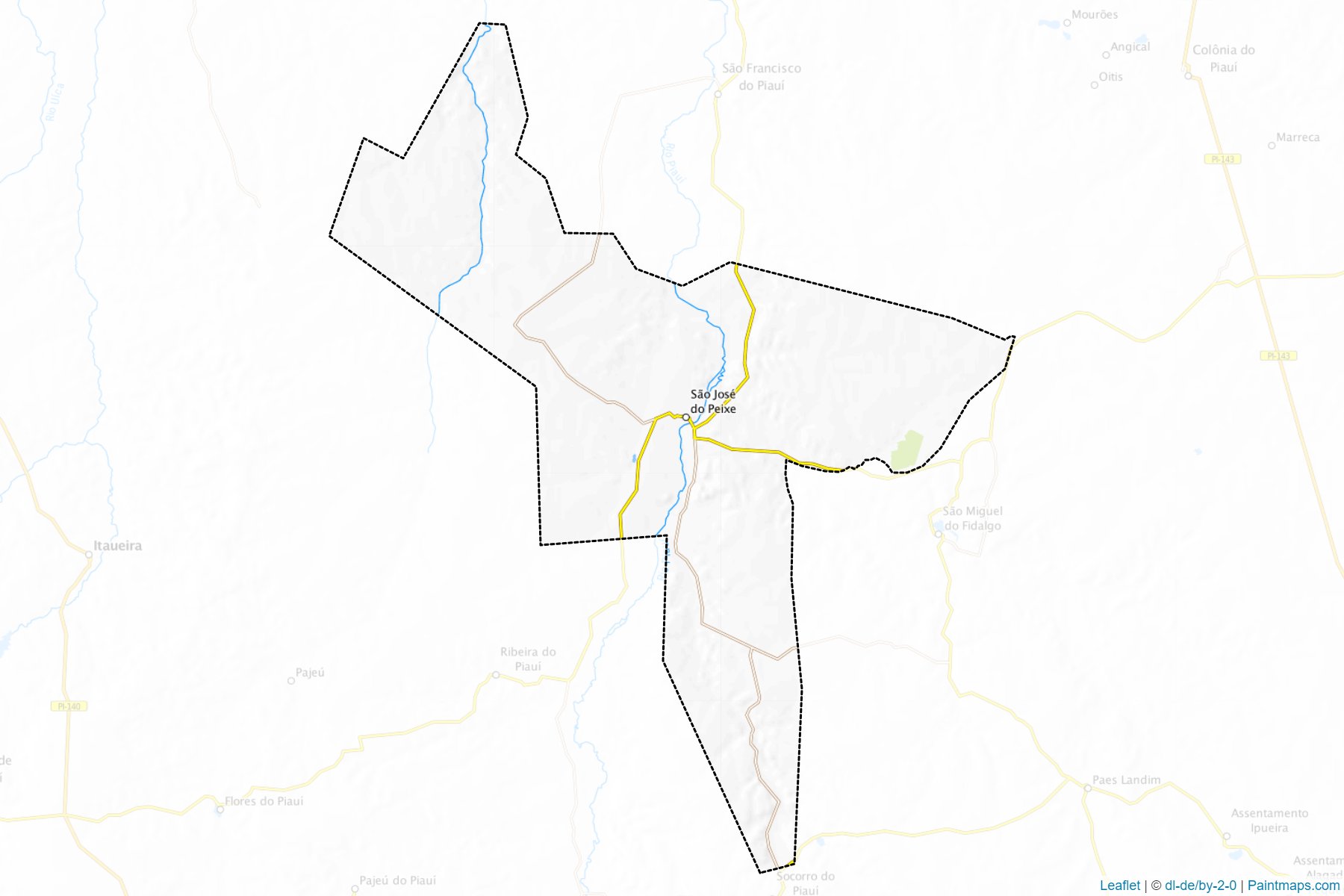 Muestras de recorte de mapas Sao Jose do Peixe (Piaui)-1