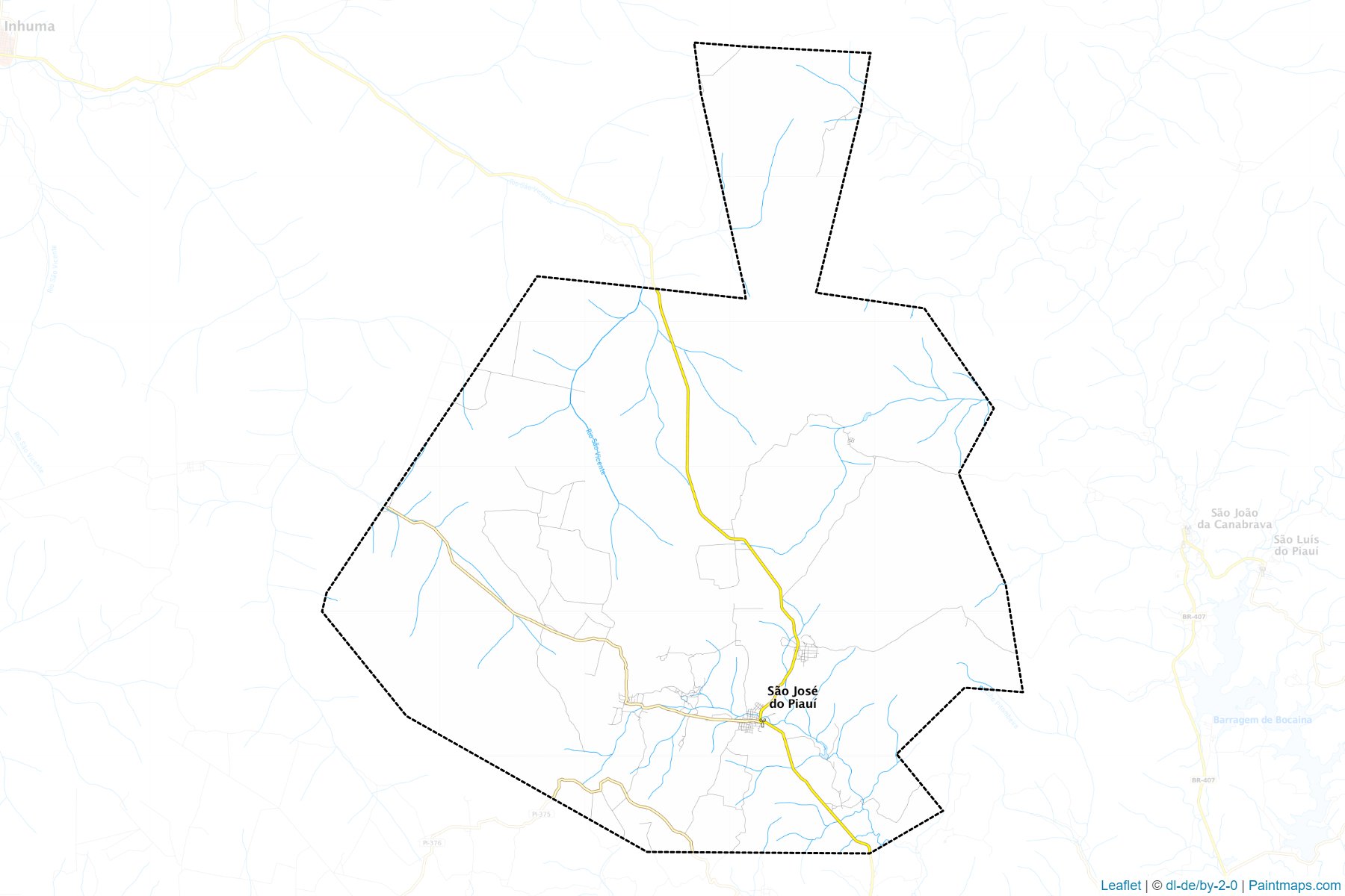 Muestras de recorte de mapas Sao Jose do Piaui (Piaui)-1