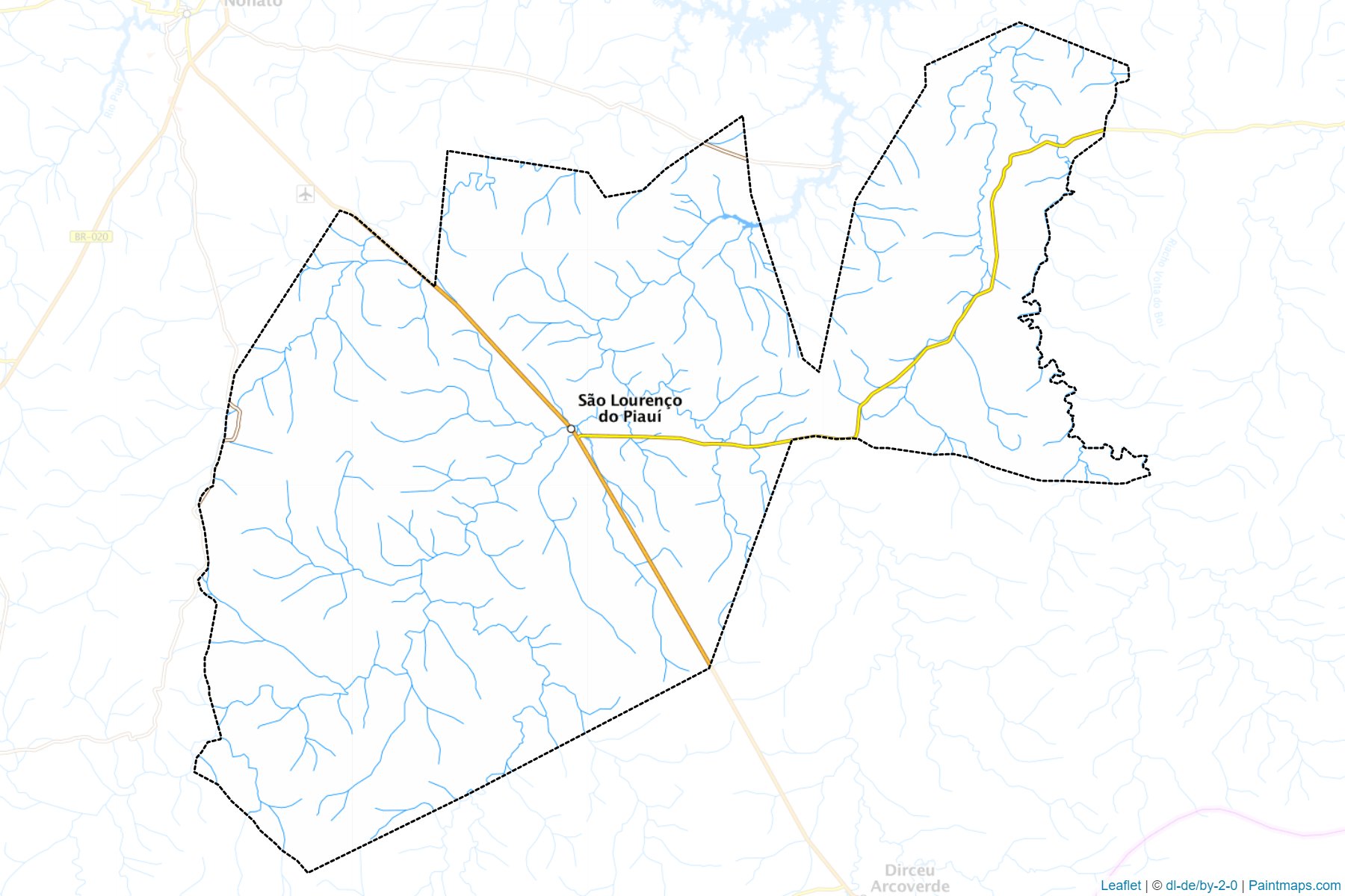 Muestras de recorte de mapas Sao Lourenco do Piaui (Piaui)-1