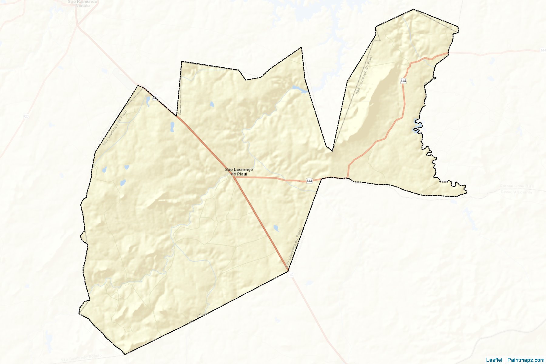 Muestras de recorte de mapas Sao Lourenco do Piaui (Piaui)-2