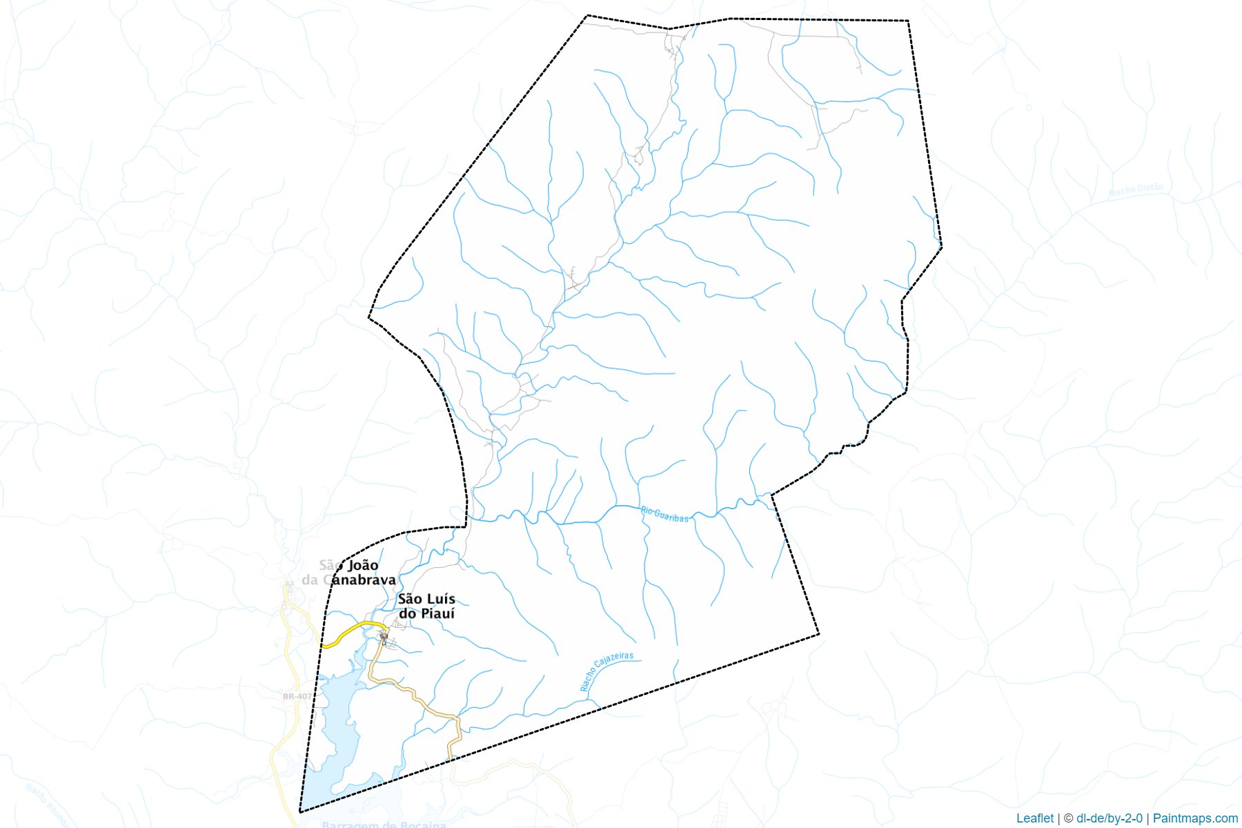 Muestras de recorte de mapas Sao Luis do Piaui (Piaui)-1