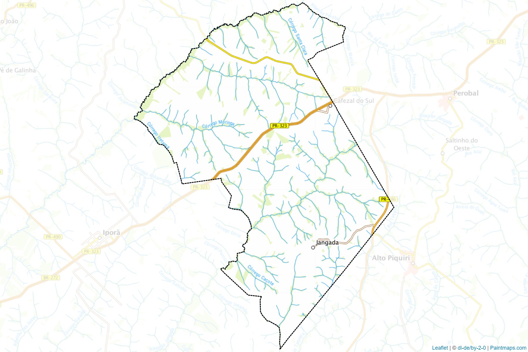 Muestras de recorte de mapas Cafezal do Sul (Parana)-1