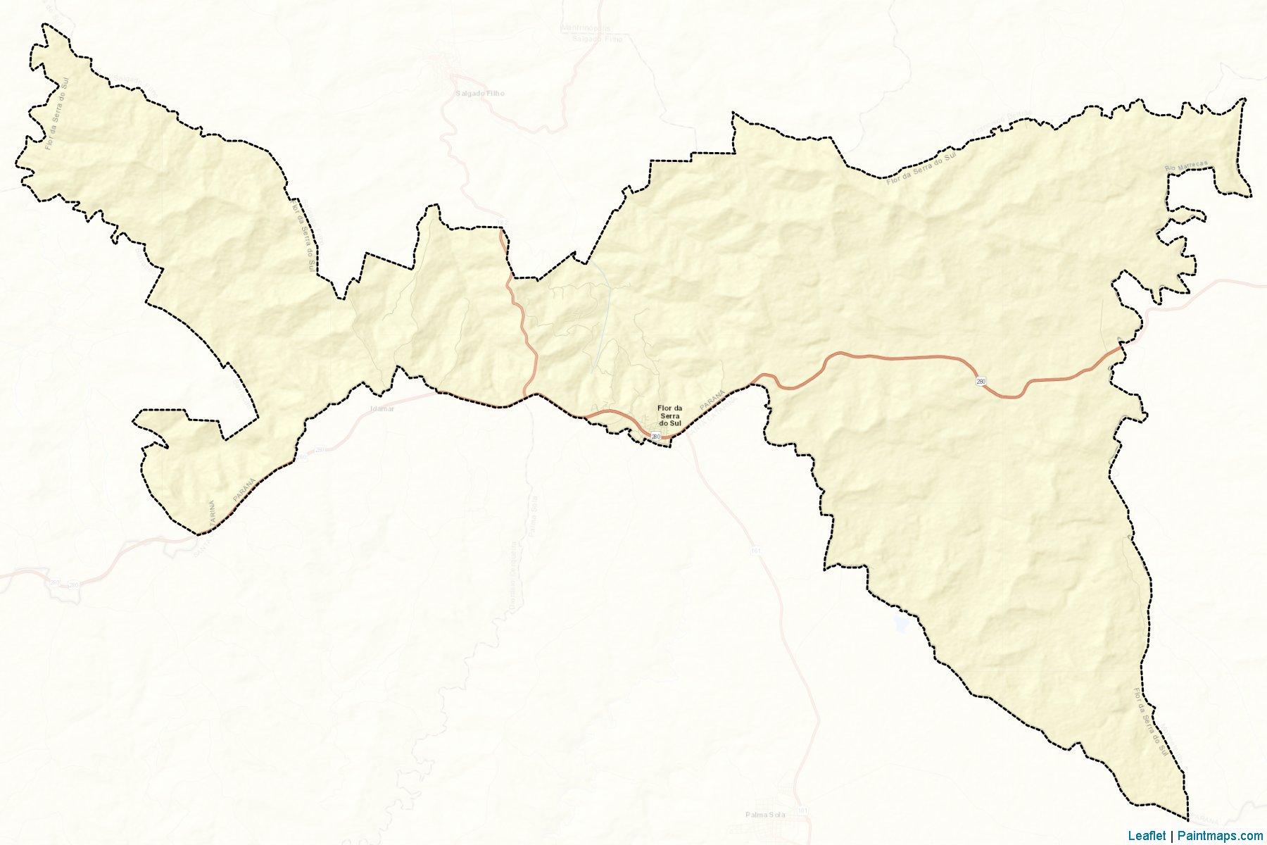 Muestras de recorte de mapas Flor da Serra do Sul (Parana)-2