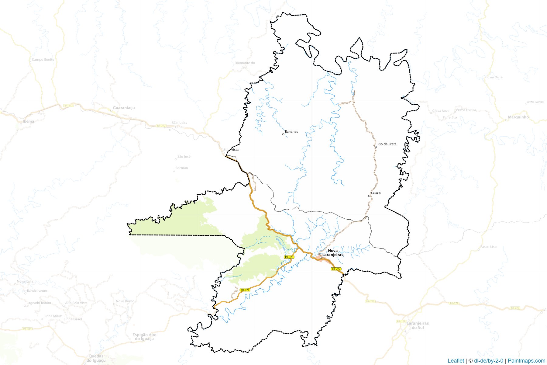 Muestras de recorte de mapas Nova Laranjeiras (Parana)-1