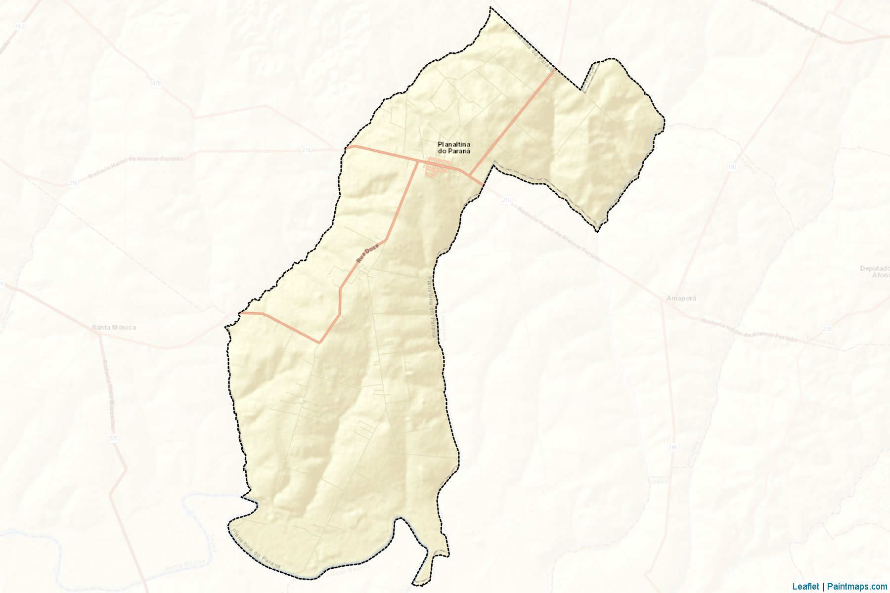 Planaltina do Parana (Parana) Map Cropping Samples-2
