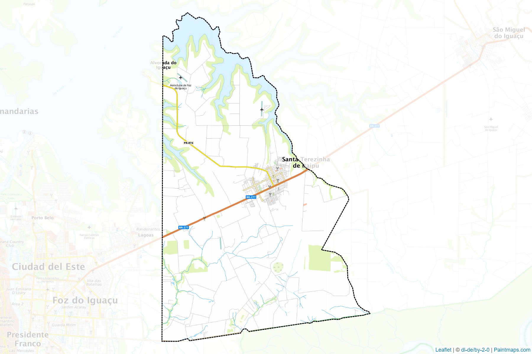 Muestras de recorte de mapas Santa Terezinha de Itaipu (Parana)-1