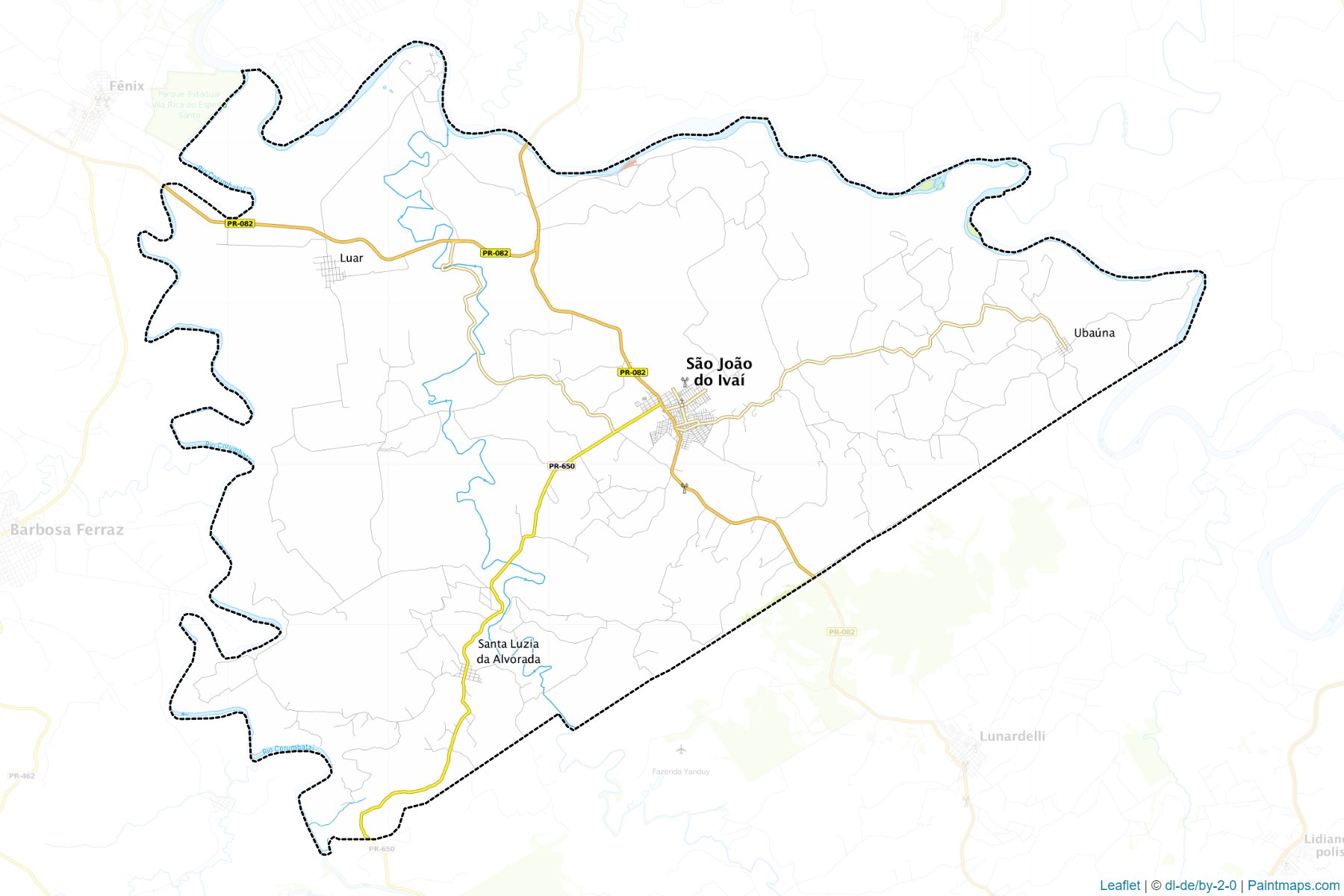 Muestras de recorte de mapas Sao Joao do Ivai (Parana)-1