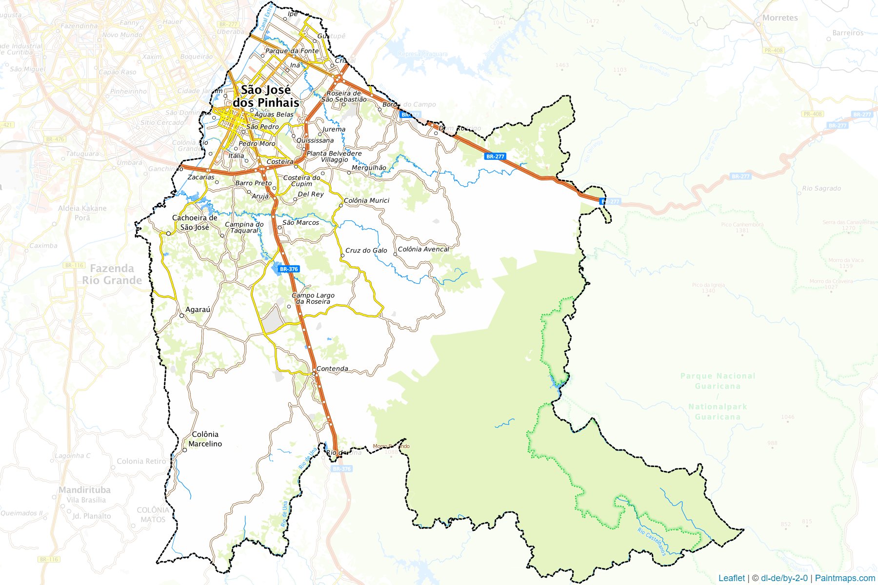 Sao Jose dos Pinhais (Parana) Map Cropping Samples-1