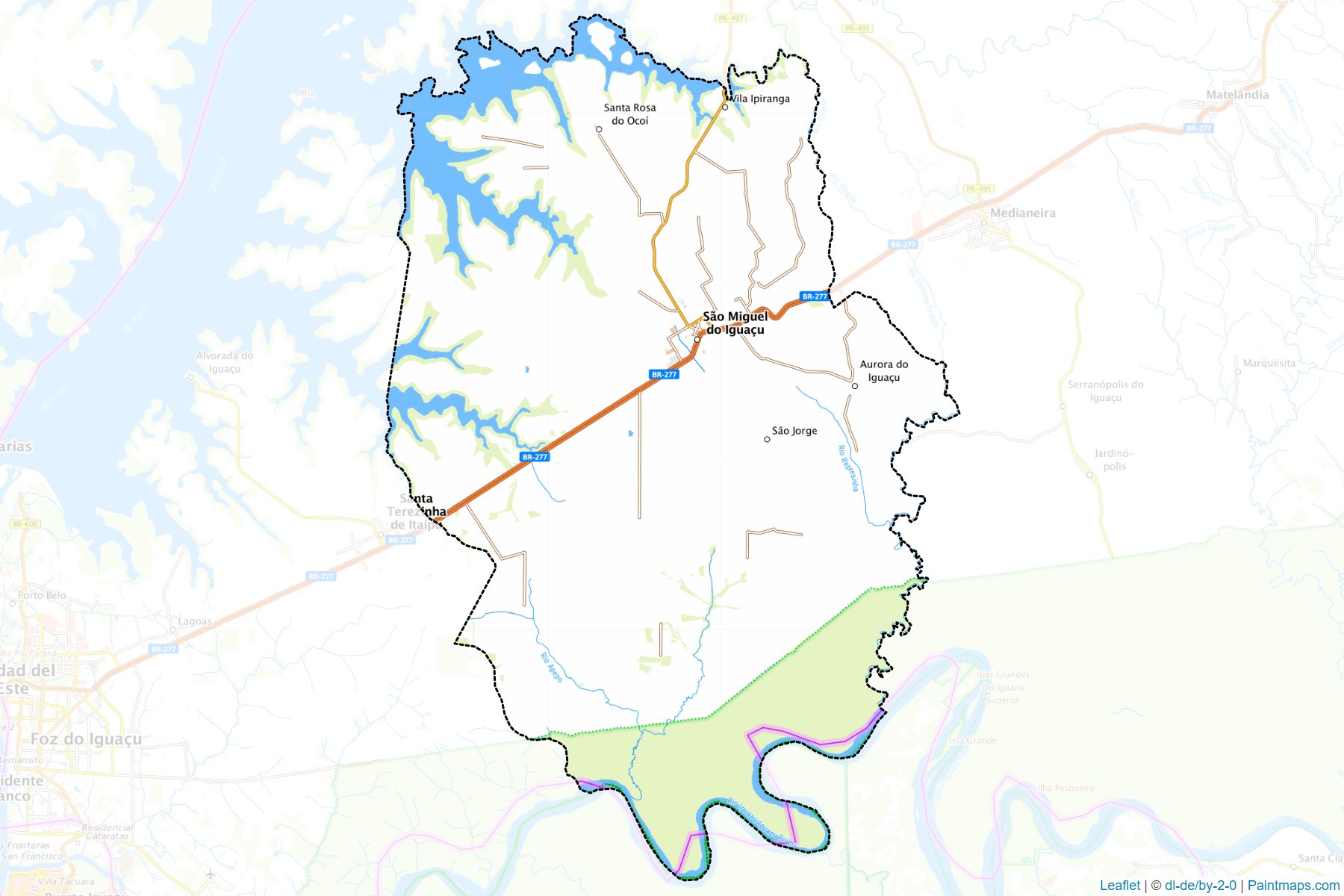 Muestras de recorte de mapas Sao Miguel do Iguacu (Parana)-1