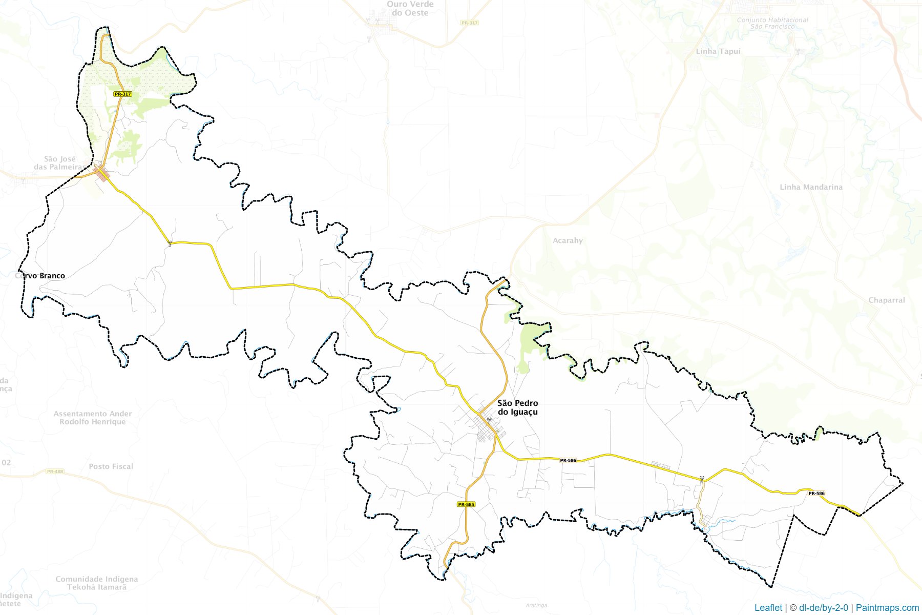 Muestras de recorte de mapas Sao Pedro do Iguacu (Parana)-1