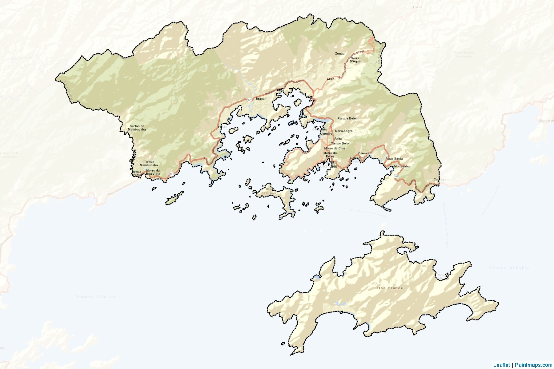 Muestras de recorte de mapas Angra dos Reis (Rio De Janeiro)-2