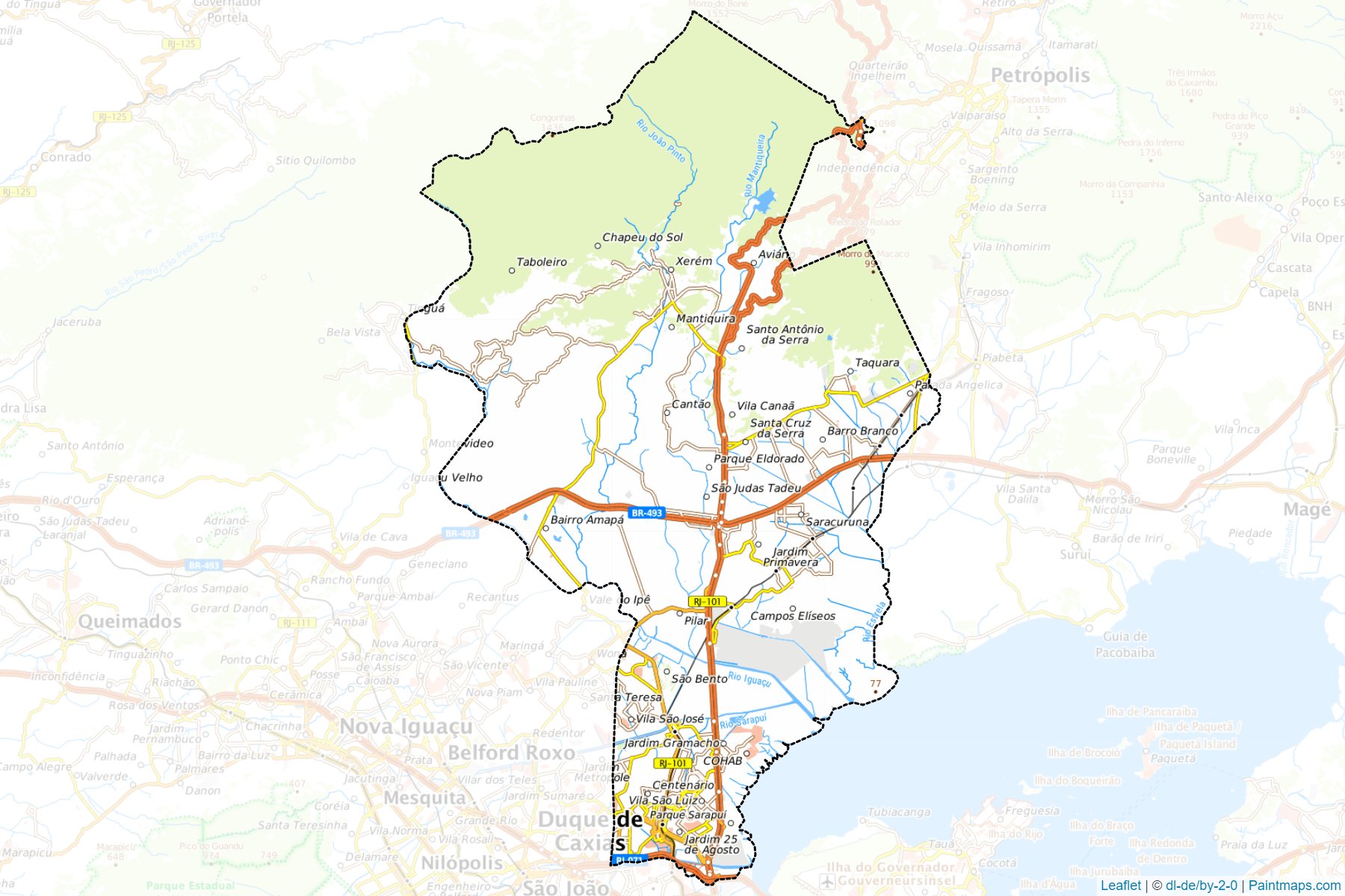 Muestras de recorte de mapas Duque de Caxias (Rio De Janeiro)-1