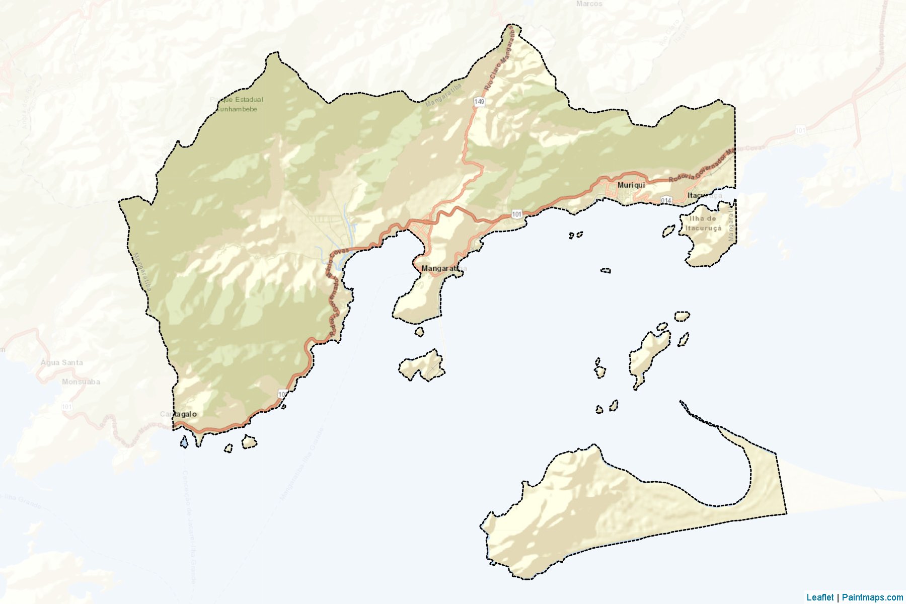 Muestras de recorte de mapas Mangaratiba (Rio De Janeiro)-2