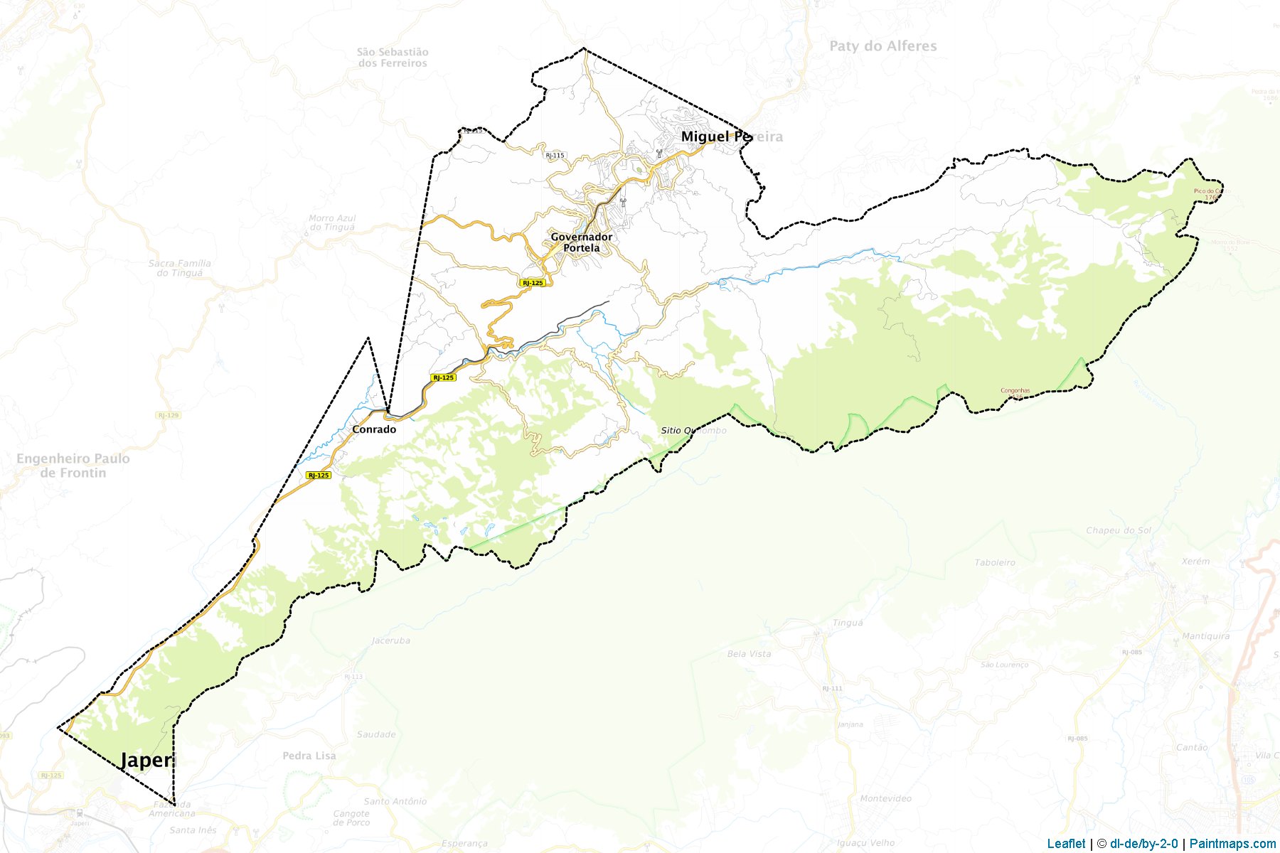 Muestras de recorte de mapas Miguel Pereira (Rio De Janeiro)-1