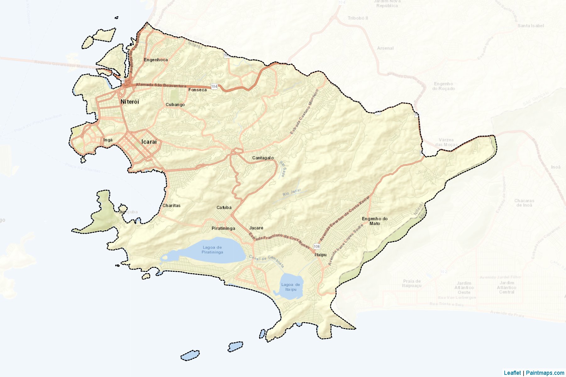 Muestras de recorte de mapas Niteroi (Rio De Janeiro)-2