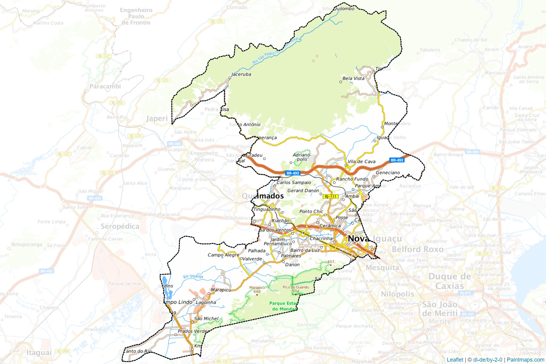 Muestras de recorte de mapas Nova Iguacu (Rio De Janeiro)-1