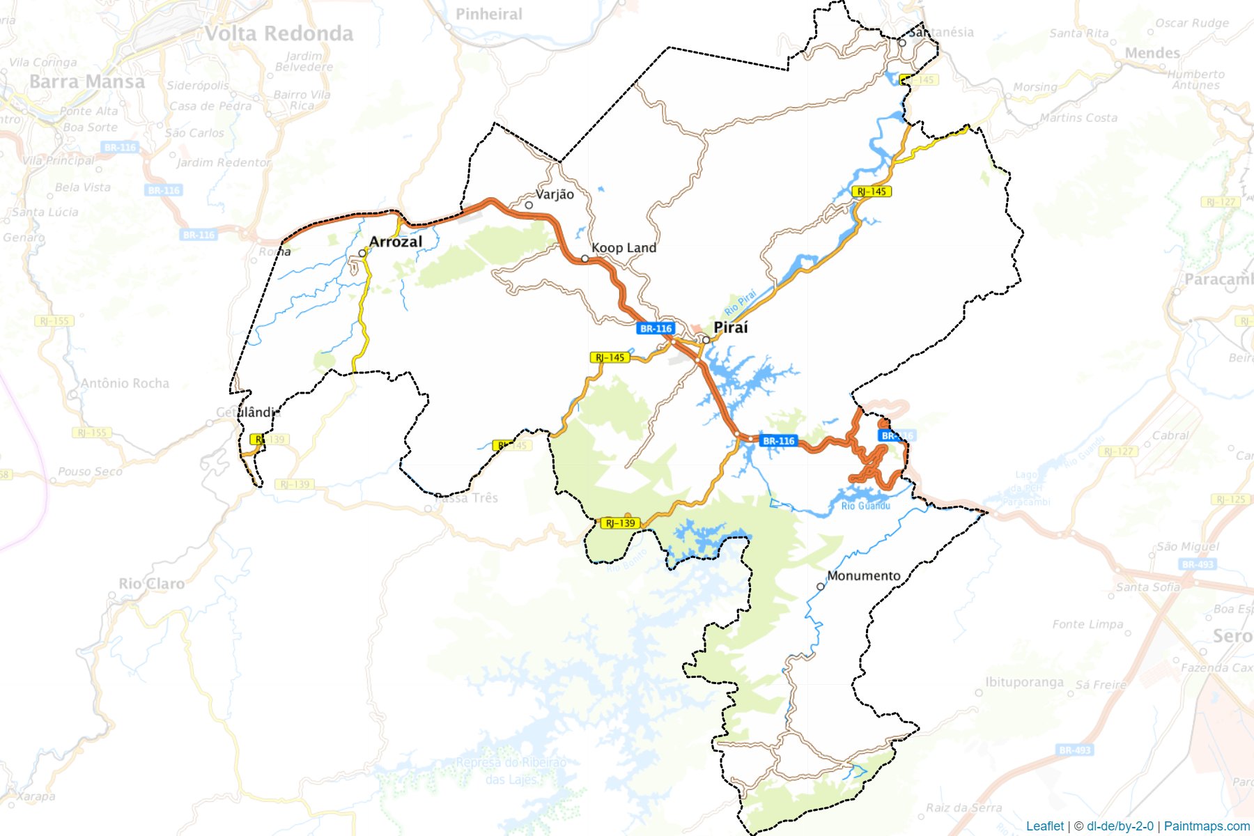 Muestras de recorte de mapas Pirai (Rio De Janeiro)-1