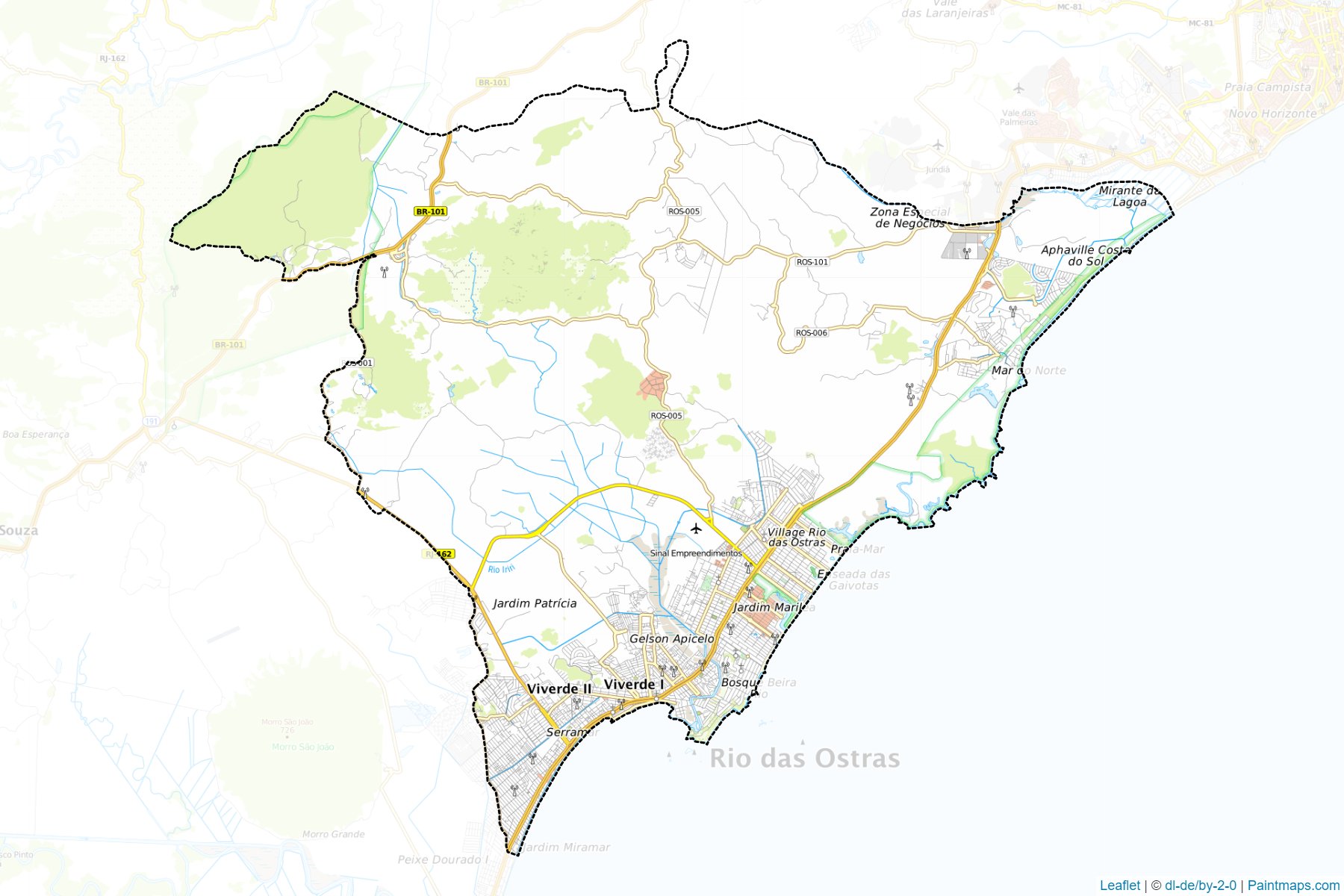 Muestras de recorte de mapas Rio das Ostras (Rio De Janeiro)-1