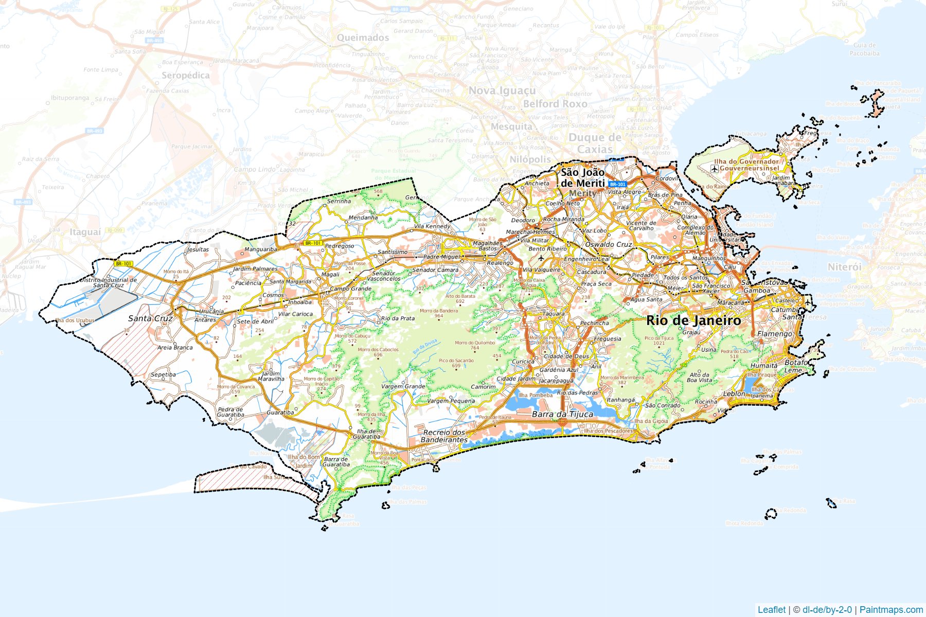 Muestras de recorte de mapas Rio de Janeiro (Rio De Janeiro)-1