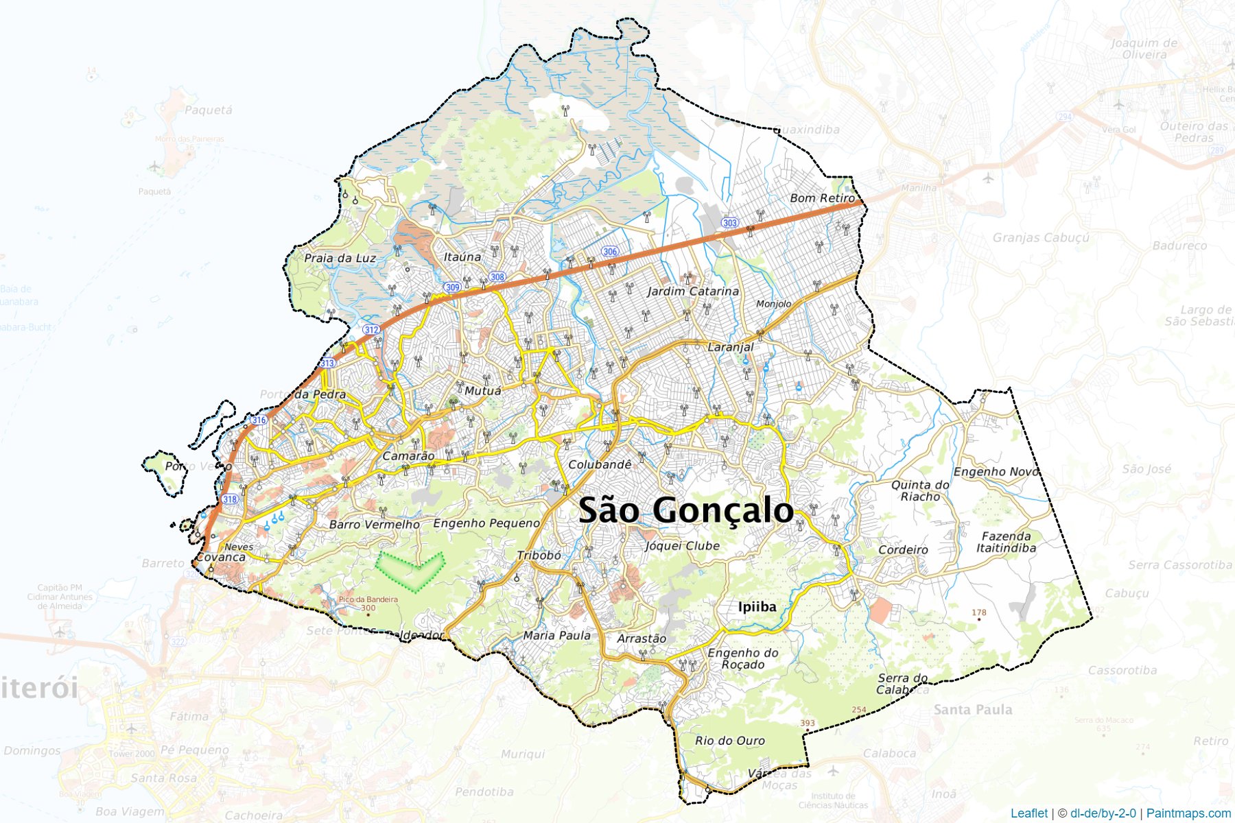 Muestras de recorte de mapas Sao Goncalo (Rio De Janeiro)-1