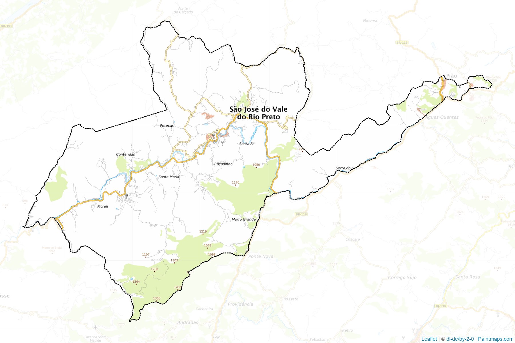 Sao Jose do Vale do Rio Preto (Rio De Janeiro) Map Cropping Samples-1