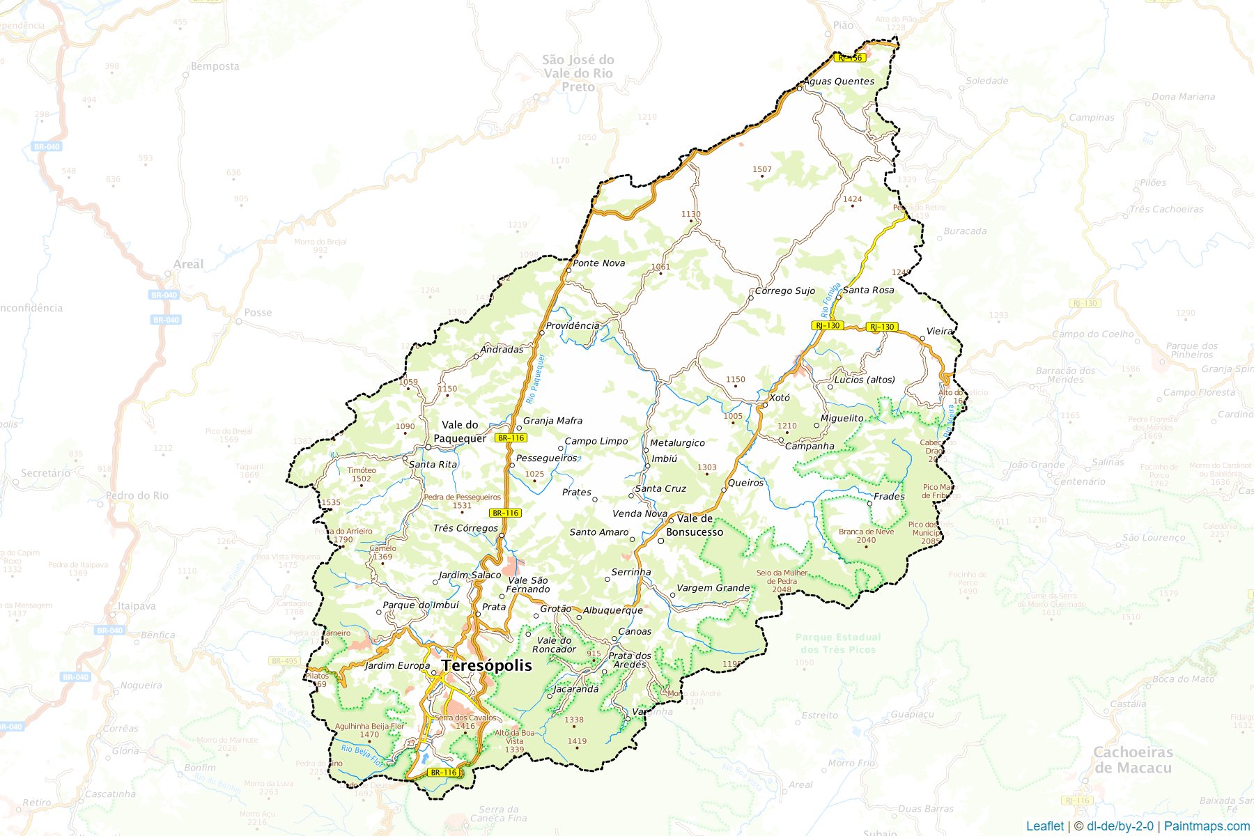 Teresopolis (Rio de Janeiro) Haritası Örnekleri-1